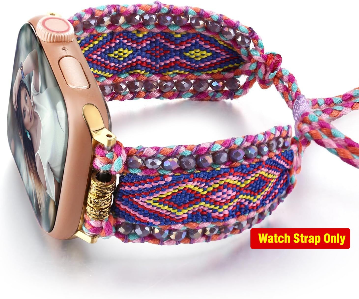 Strap For Apple Watch 49mm/45mm/44mm/42mm/41mm/40mm/38mm, Woven Adjustable