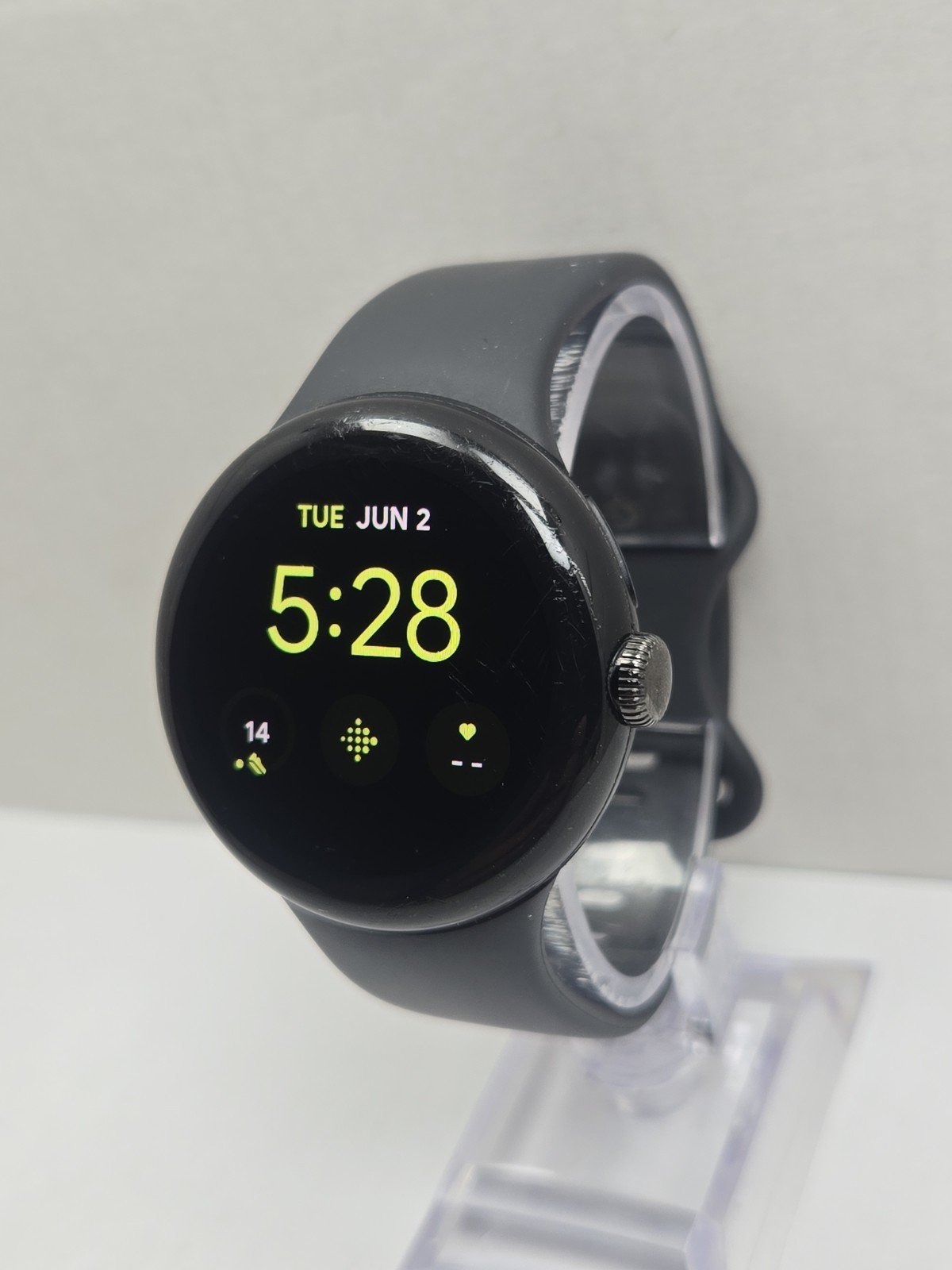 Google Pixel Watch 1st Gen GWT9R LTE 4G Black Smartwatch Fitbit Tested – Read