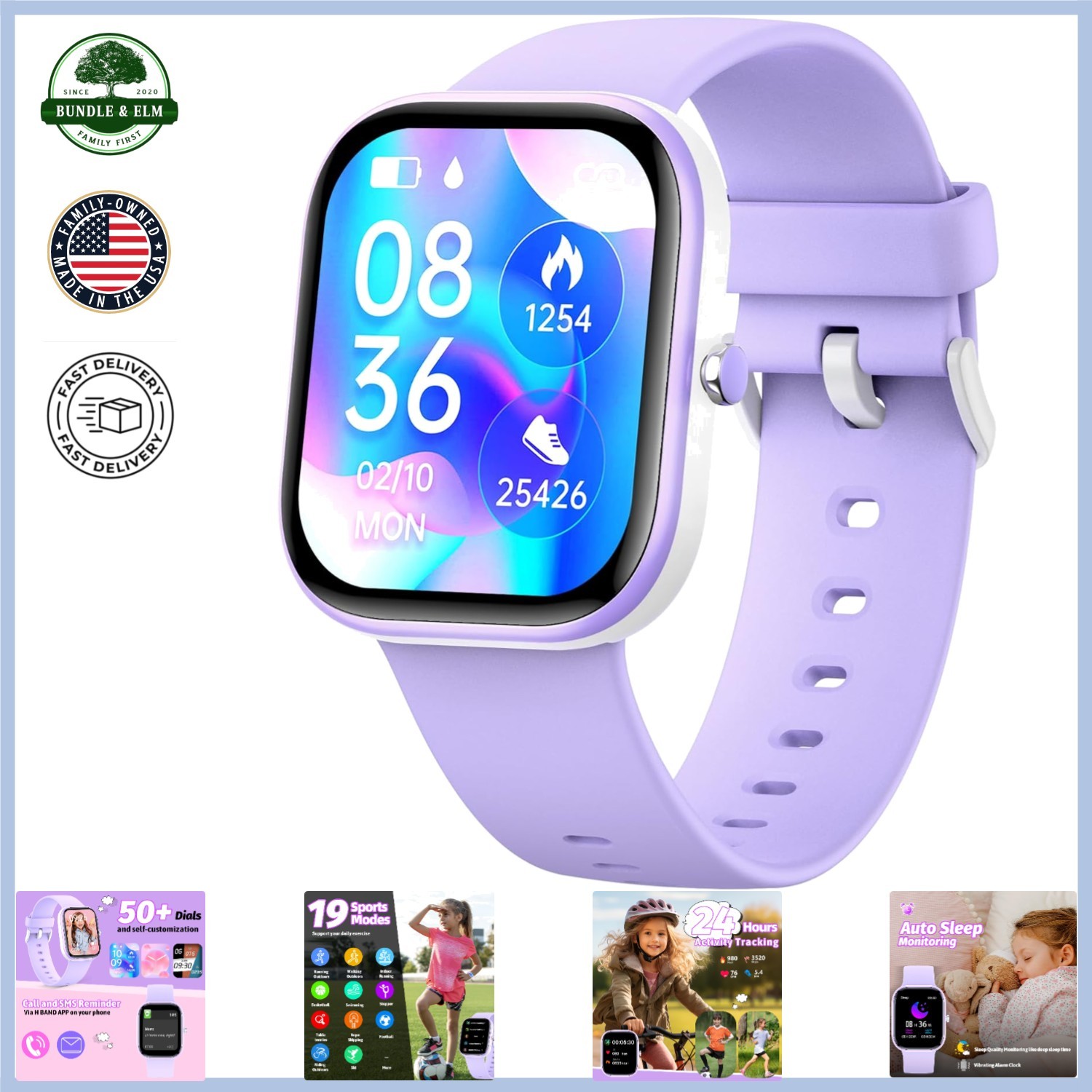 Smart Watch for Kids with Fitness Tracking, Waterproof Design, and Notifications