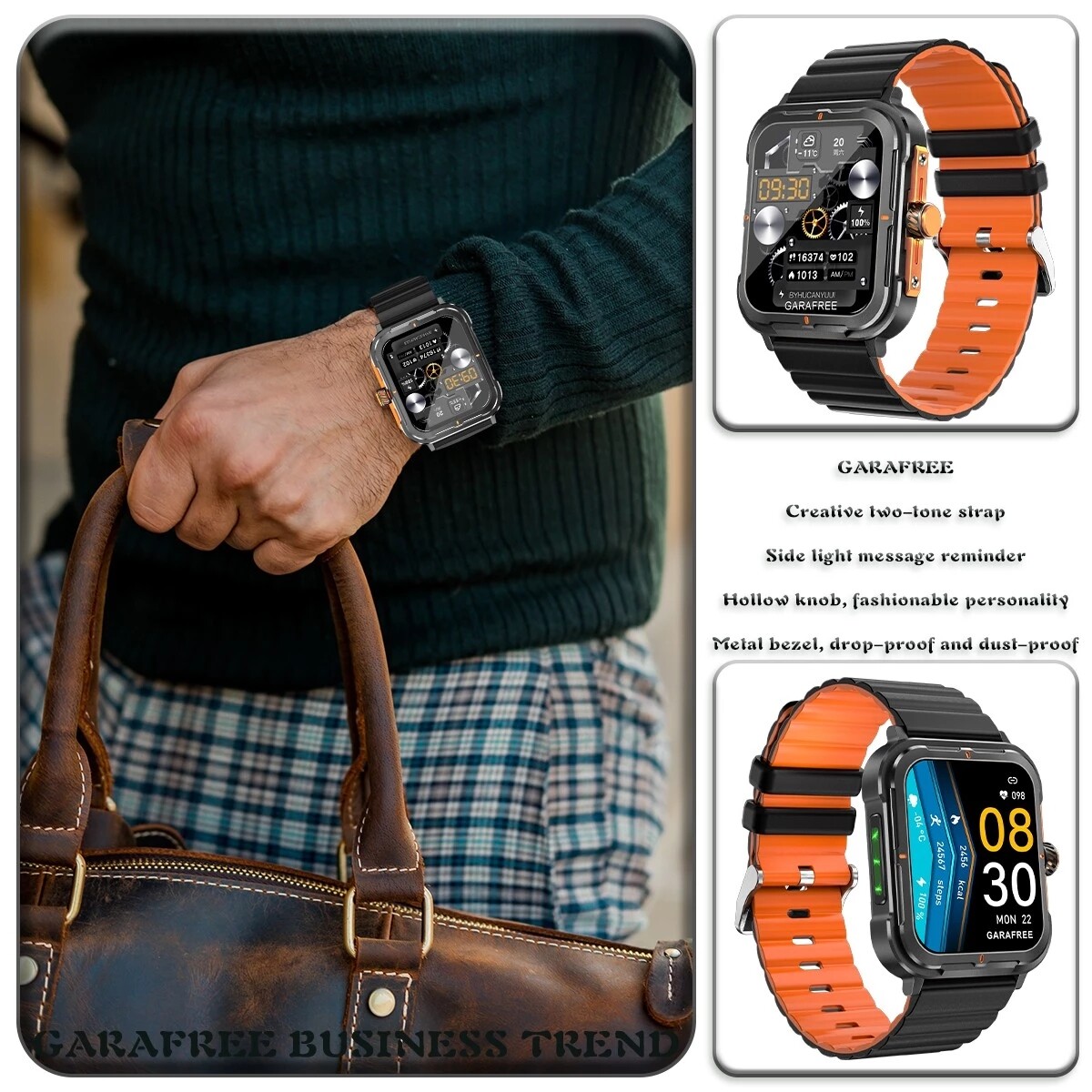 Smart Watch Men Outdoor Sports Business Smartwatch 1.83 inch Fitness Tracker