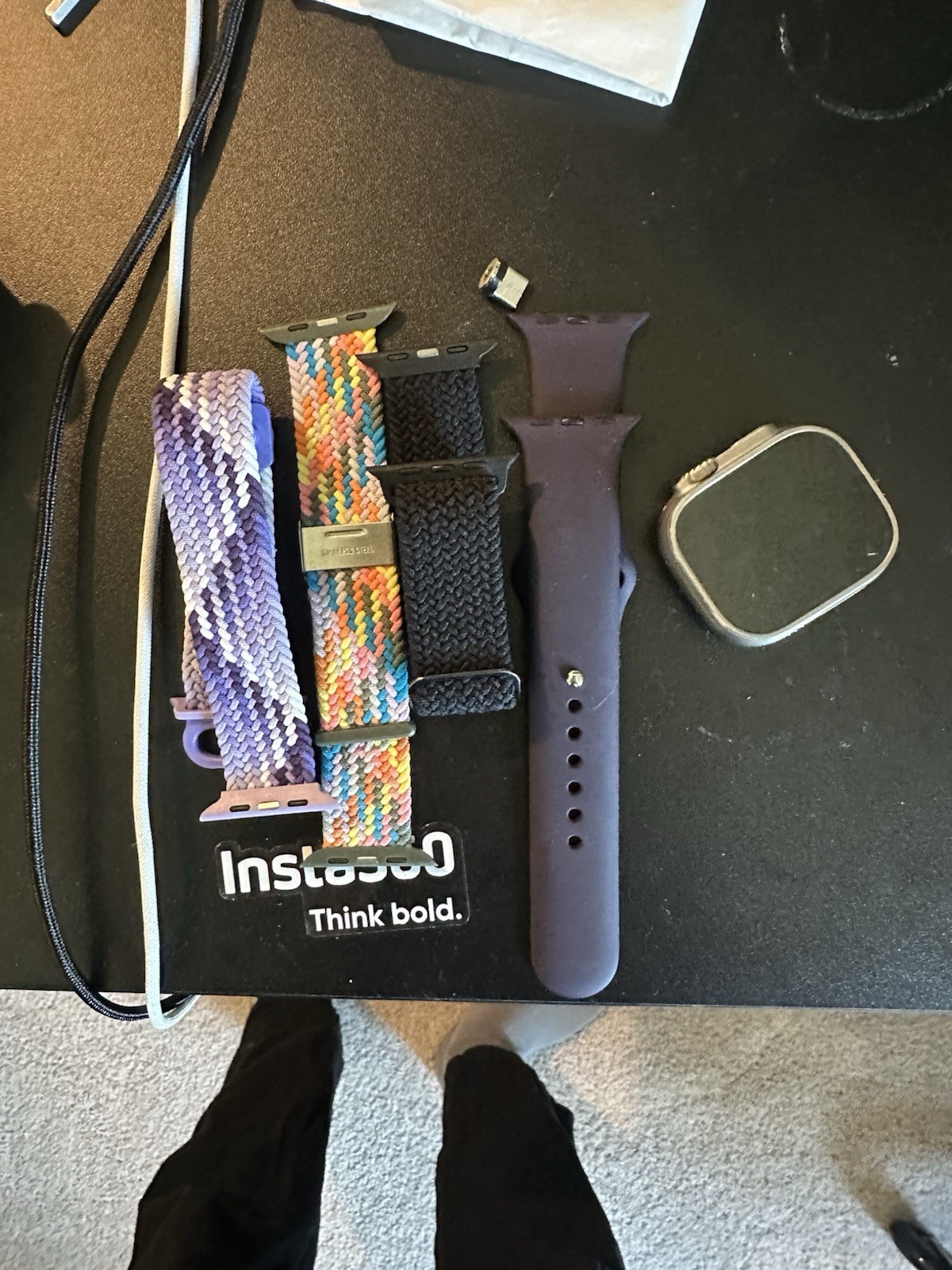 Apple Watch Ultra (1st Gen) 49mm Titanium Silver Case GPS 32GB Purple Band