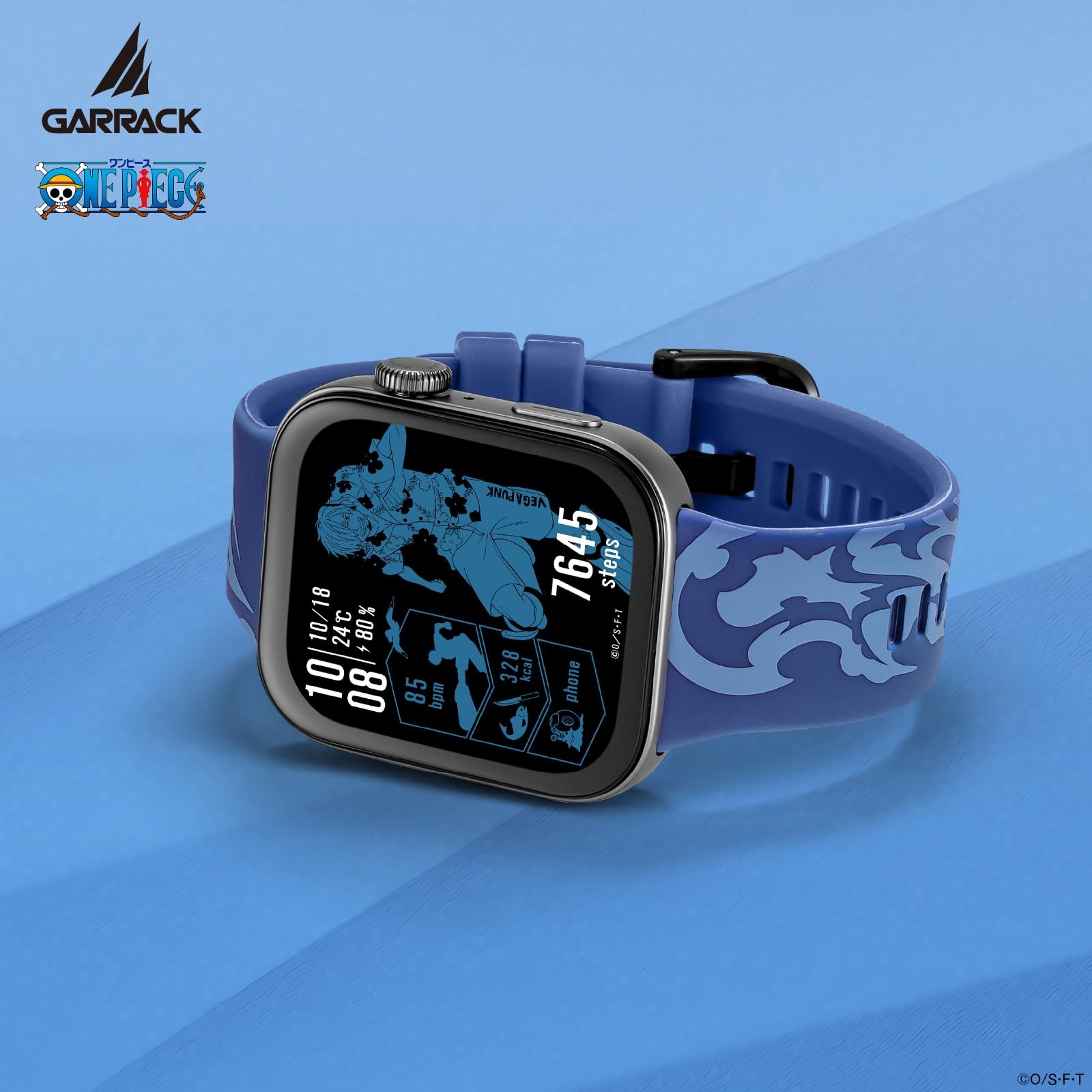 ONE PIECE Sanji Smart Watch GARRACK HUC-OP-FT3-S AMOLED Blue 5ATM