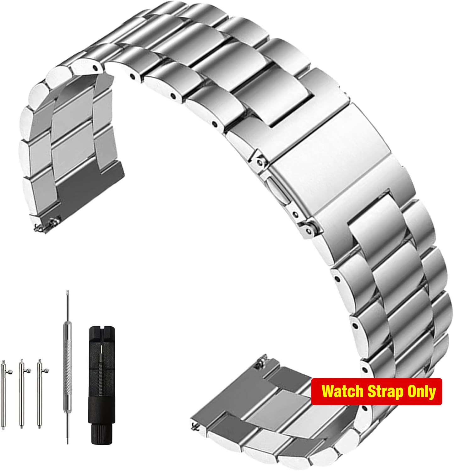 Quick Release Stainless Steel Strap Compatible with 18mm Smartwatch