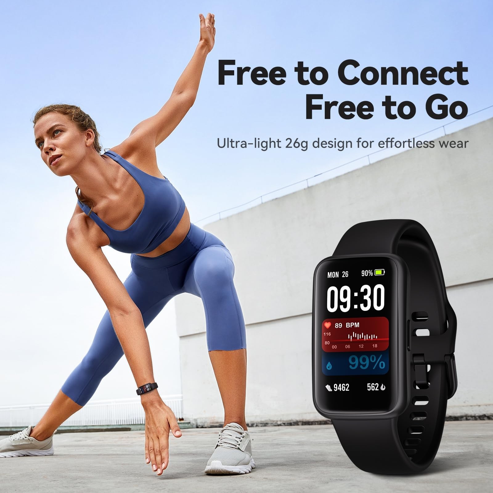 Smart Fitness Tracker Watch, 1.47″ Color Screen, Heart Rate Monitor, 100+ Sports