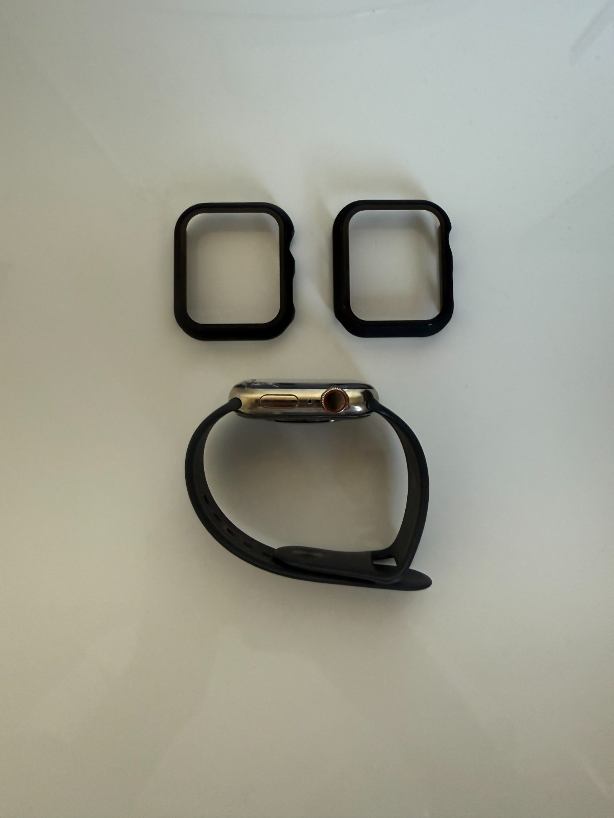 Apple Watch Series 6 44mm Graphite Stainless Steel Case with Black Sport Band –