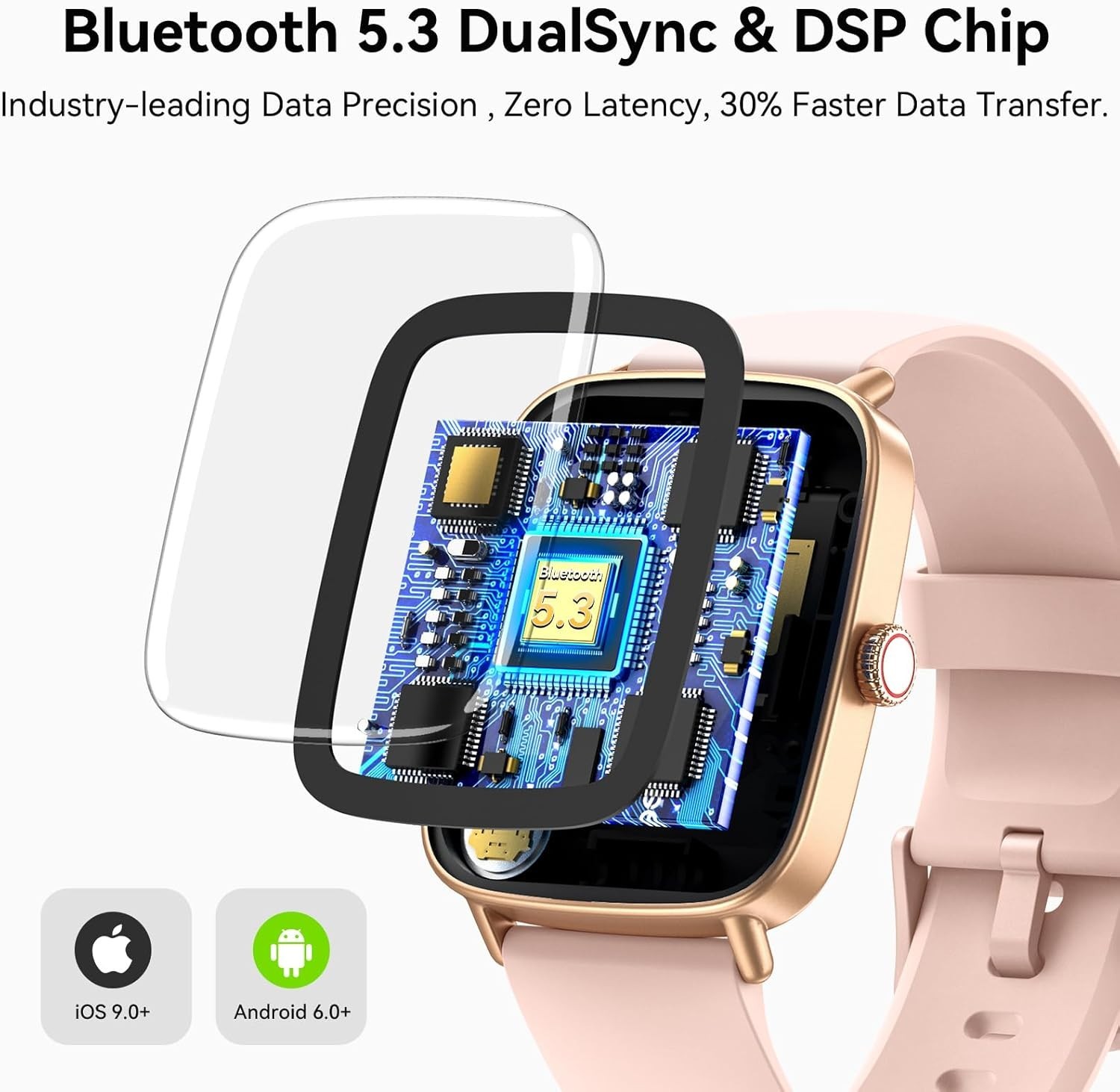 Reloj Inteligente Para iPhone Android De Mujer Smart Watch Pantalla Táct NEW US.