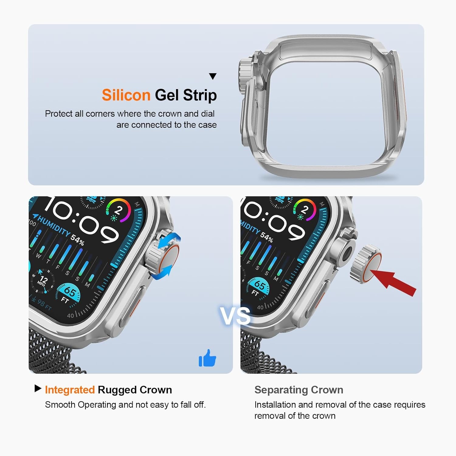 2 in 1 Metal Alloy Case for Apple Watch Series 11/10 46mm, Shockproof Bumper
