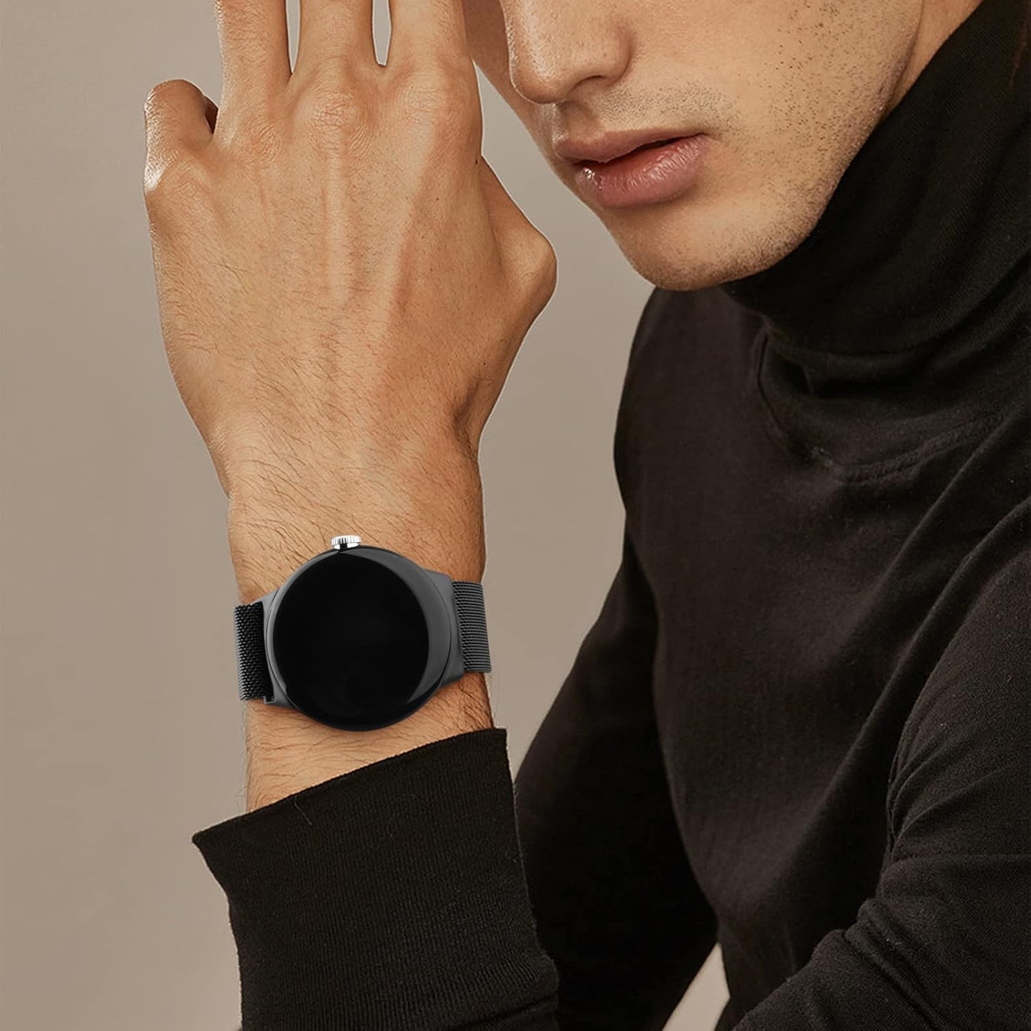 Adjustable Black Stainless Steel Mesh Loop Band for Google Pixel Watch – Meliya