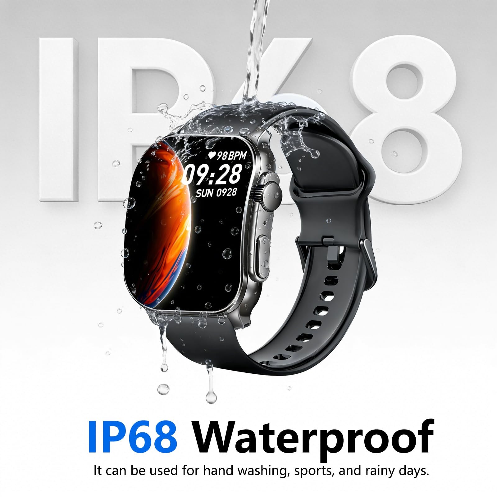 Smart Watch, 2.01″ AMOLED Curved Touchscreen Fitness Watch for Women, IP68 Wa…