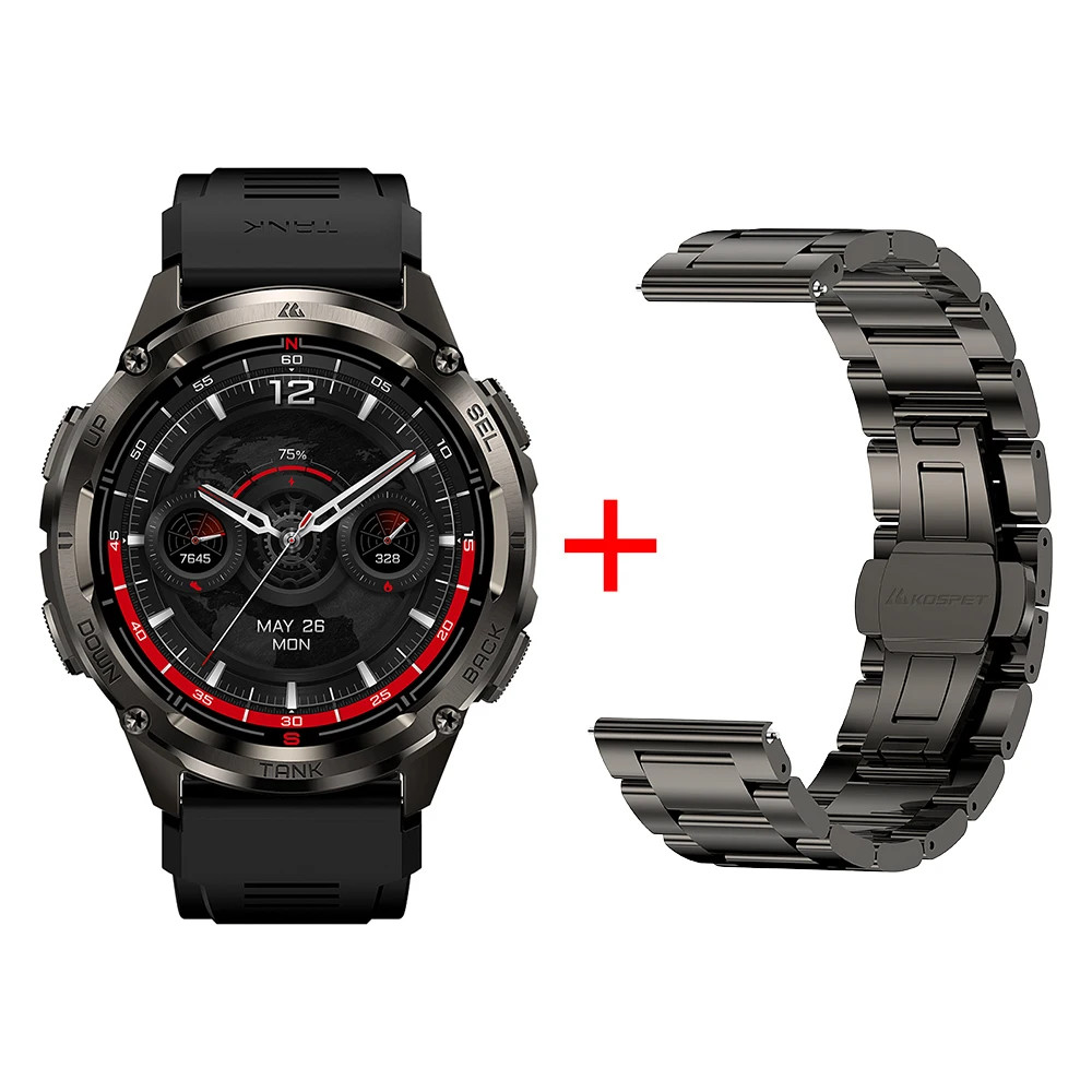 KOSPET TANK T3 Ultra 2 Smart Watch Men GPS Steel 5ATM IP69K Bluetooth Call