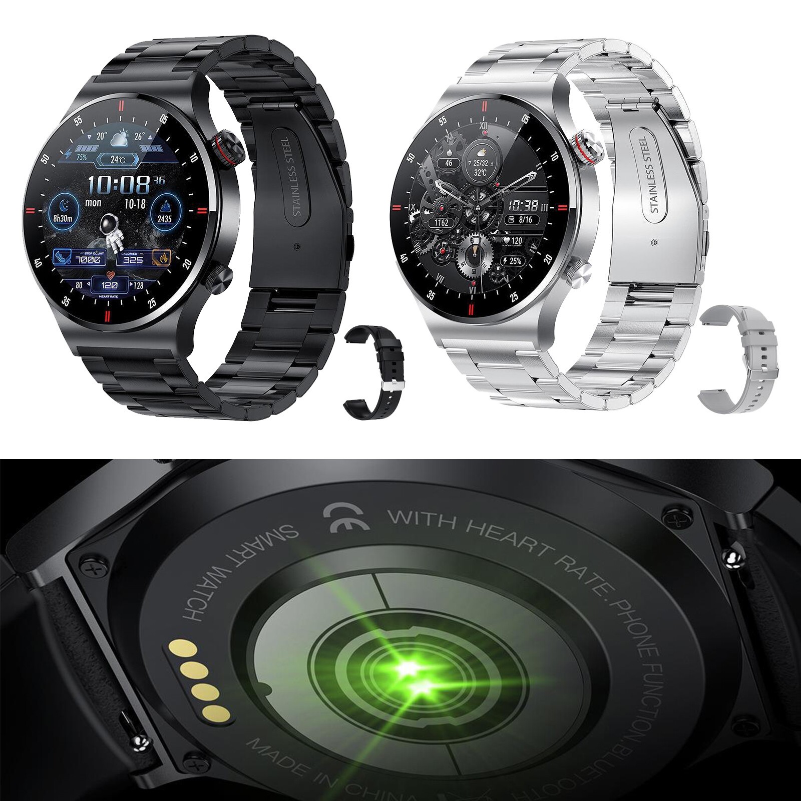 New Smart Watch Men Waterproof Smartwatch Bluetooth for iOS/AndroidEO