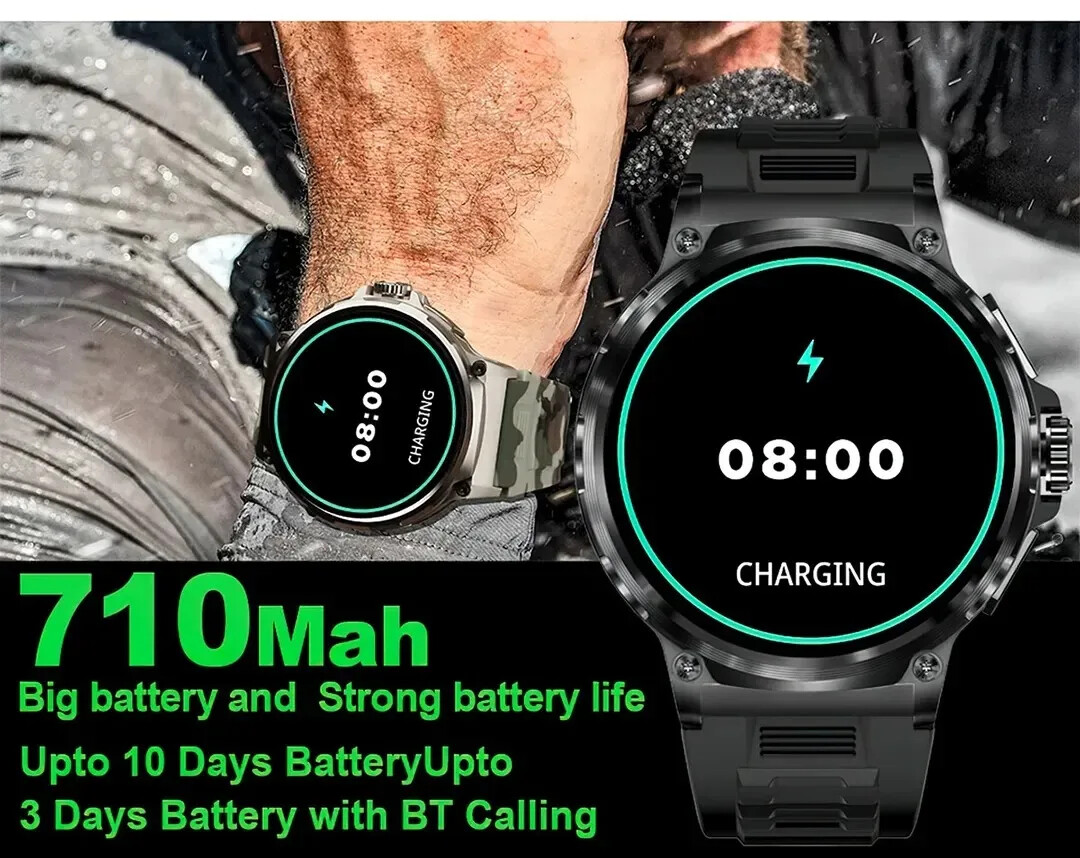 1.85 Inch Call Smart Watch Sports Fitness Tracker Heart Monitor For Android ISO