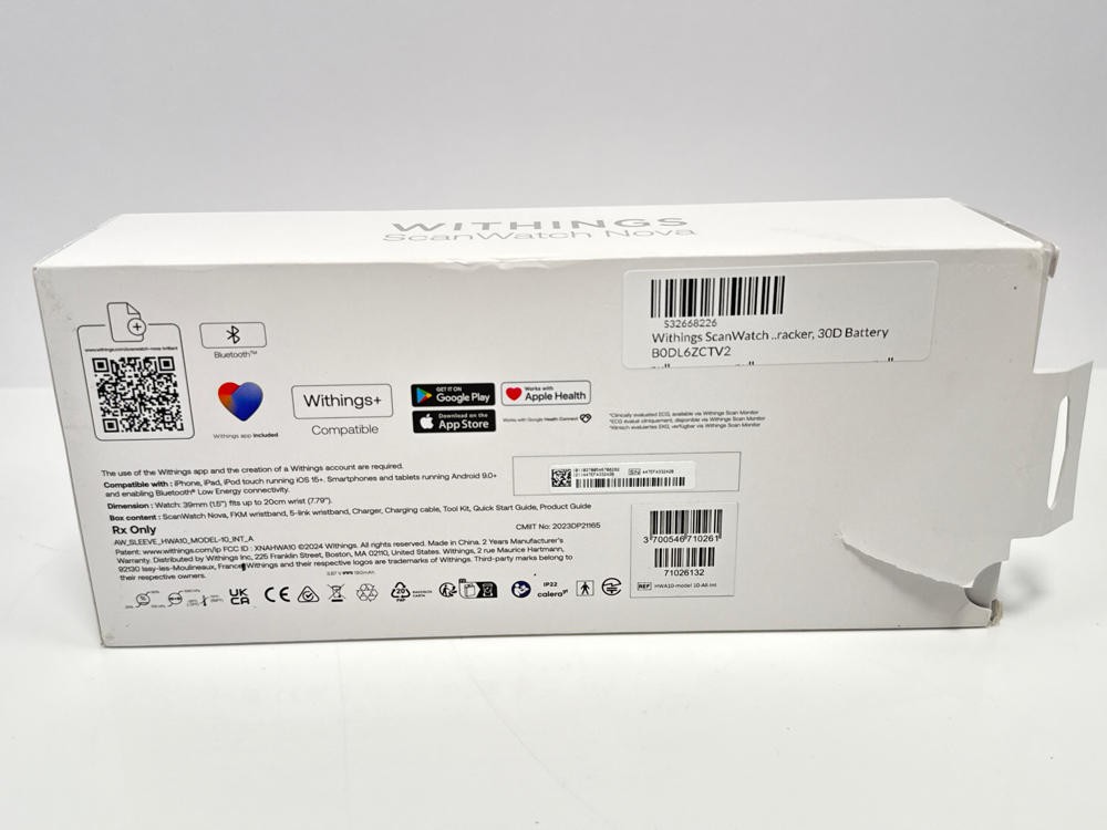 Withings ScanWatch Nova Brilliant Smartwatch ECG SpO2 Sleep 30D Battery Health