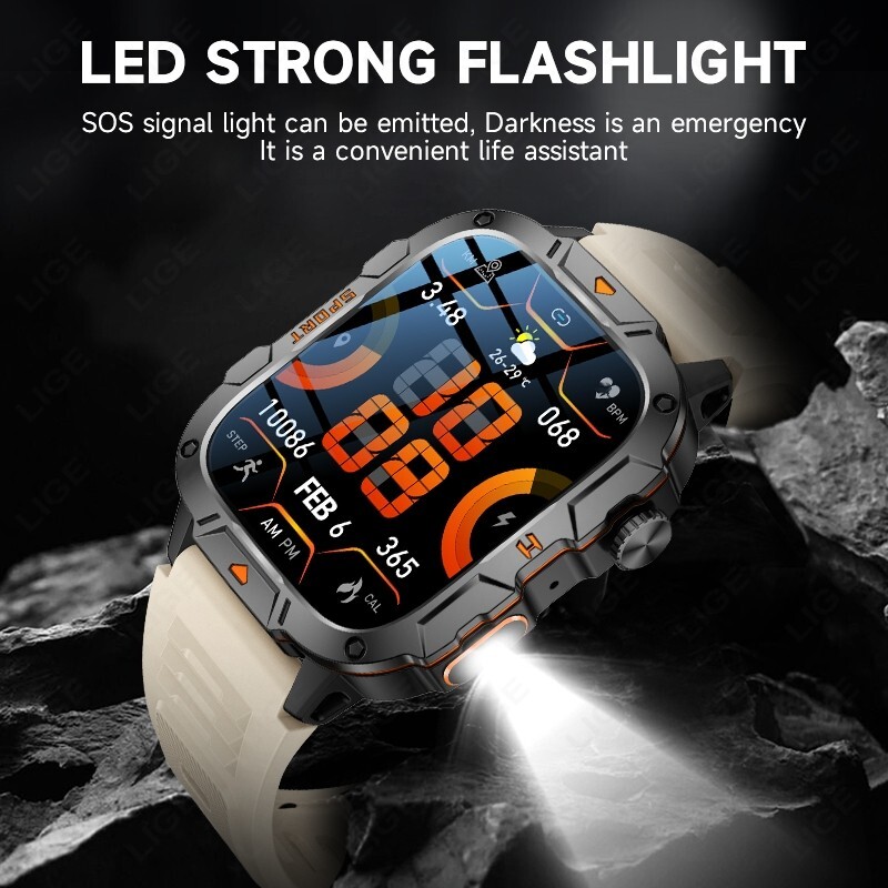 🔥 Smart Watch Men Women (Call Receive/Dial) Rugged Fitness Tracker Waterproof