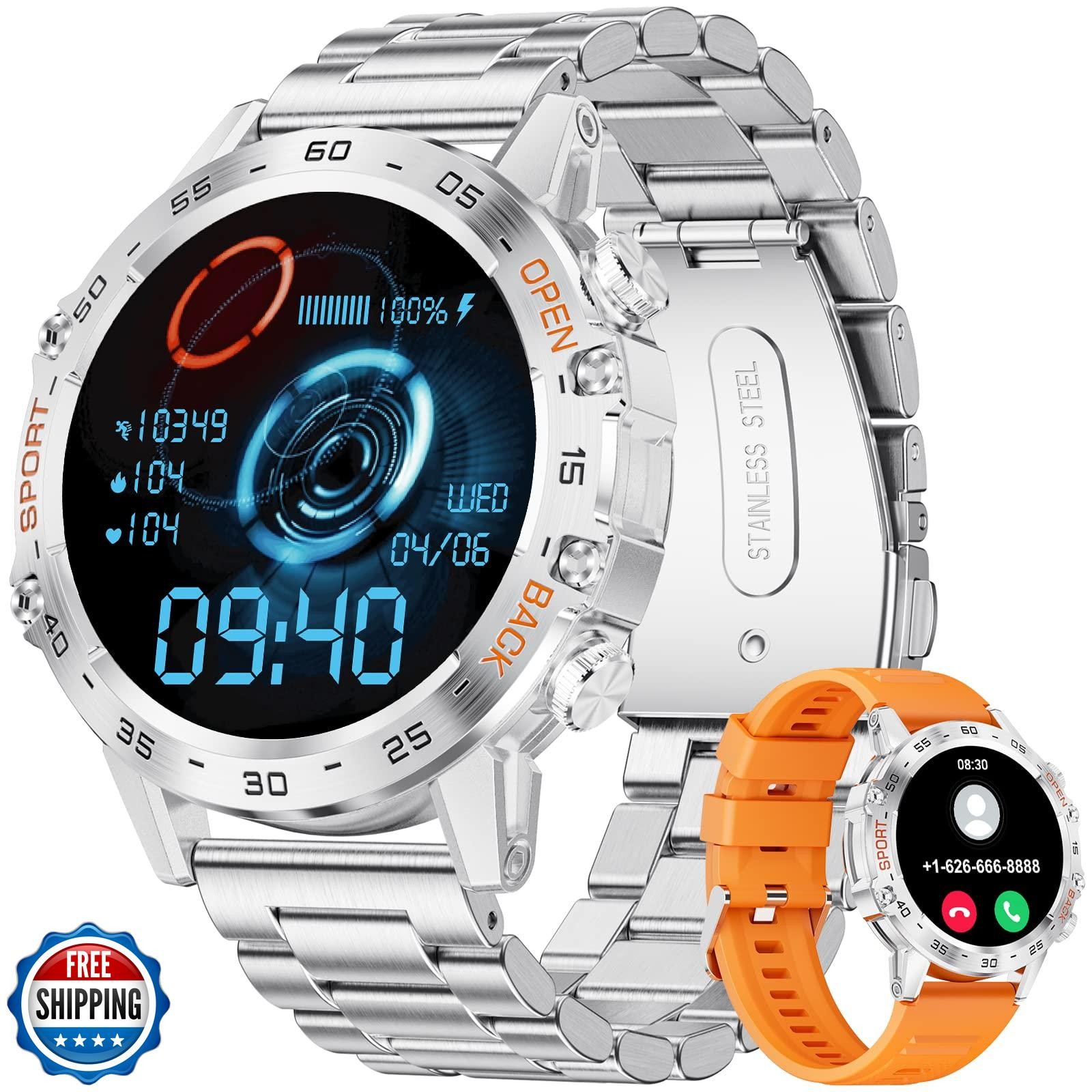 Military Smart Watch for Men(Answer/Dial Calls),1.39”HD Touchscreen,5ATM Wat