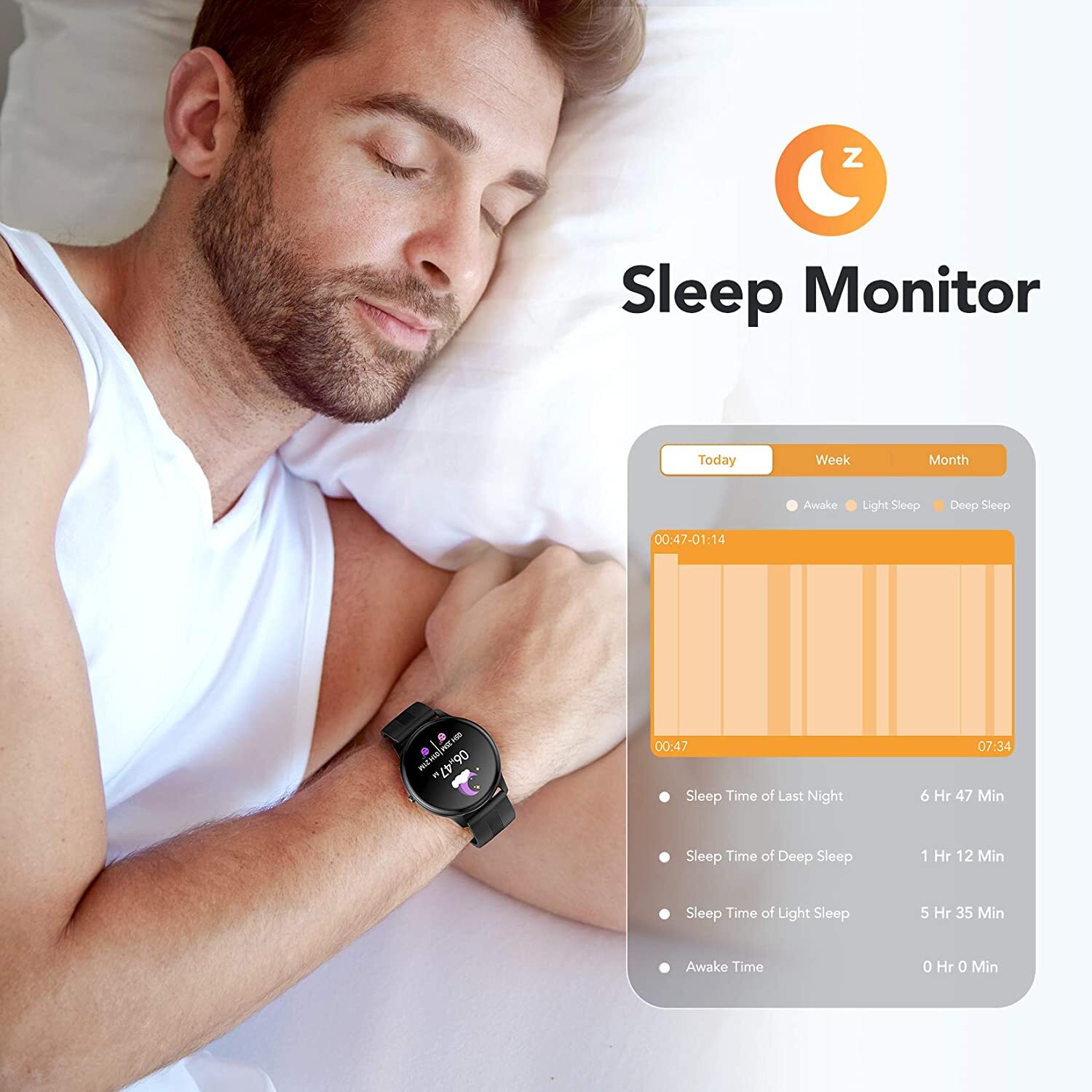 Smart Watch Men Women Fitness Tracker Heart Rate Sport Android iOS Touch Gift