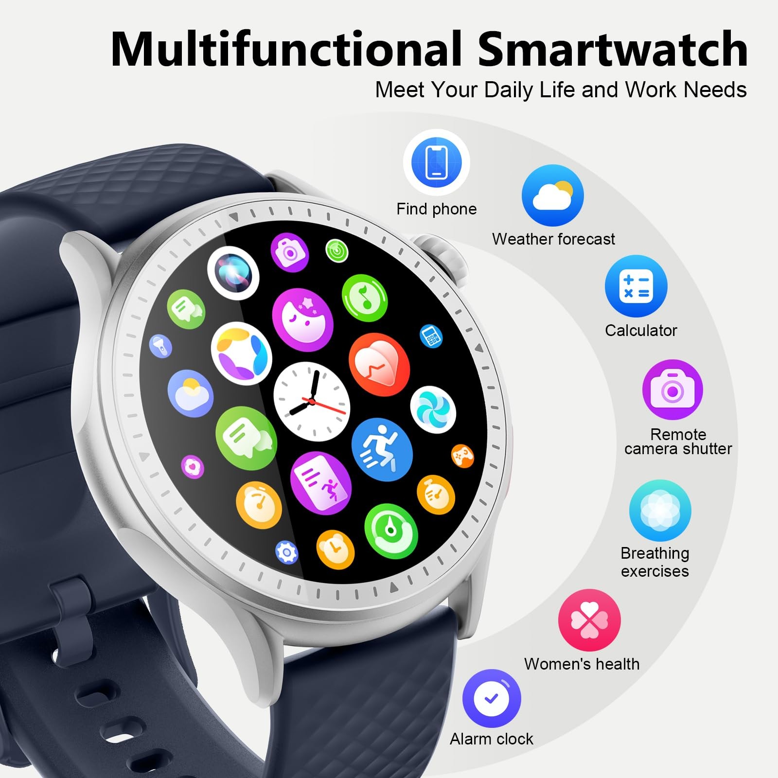 Smart Watch for Men Women Answer/Make Call, 1.46” AMOLED Ultra-Clear Screen Fit