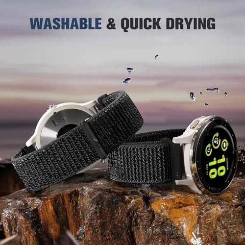 Soft Nylon Sport Strap Compatible with Garmin Vivoactive 5/6, Venu 2S, Forerunne