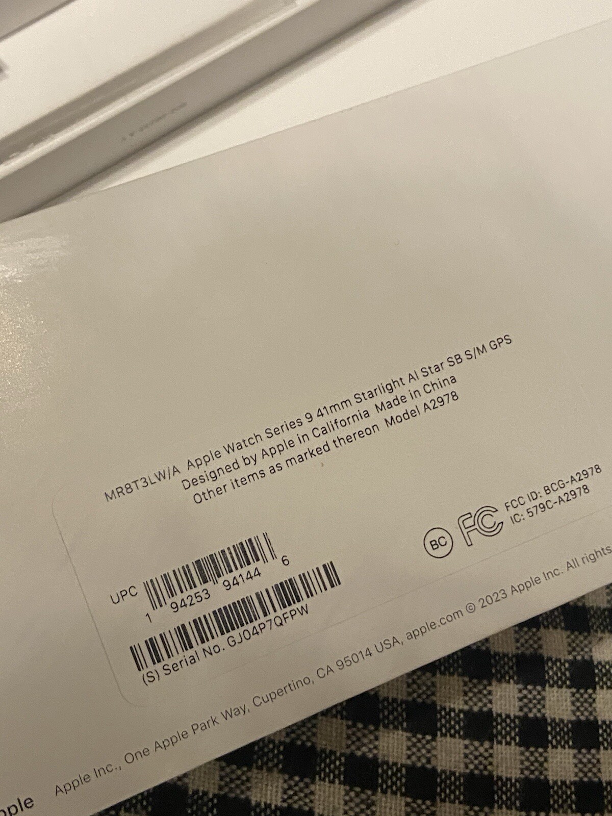 Apple Watch Series 9 GPS 41mm Aluminum Case with Starlight Sport Band – S/M