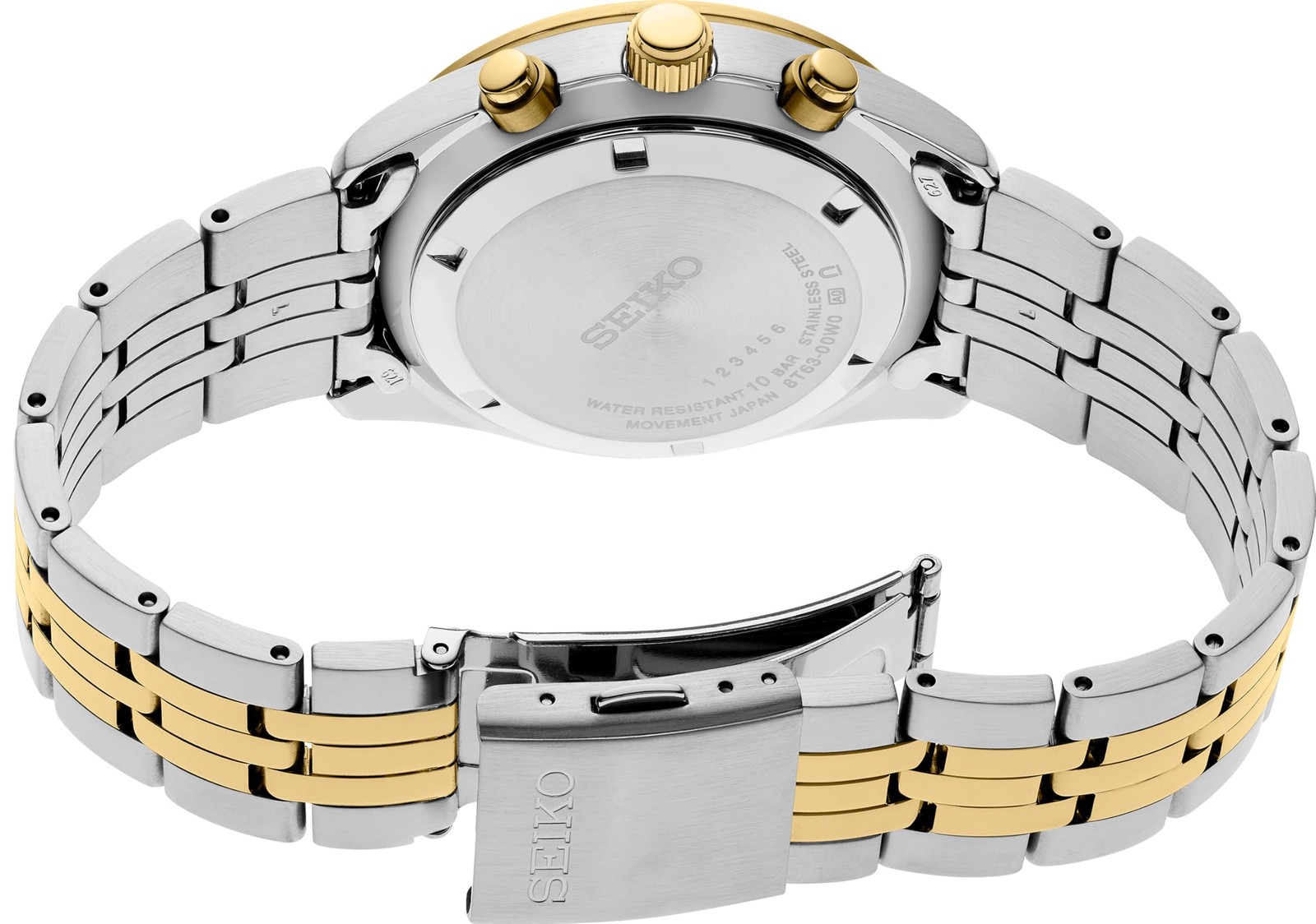 SEIKO Quartz Chronograph Watch, Gold x Black, Men’s, SSB40P1