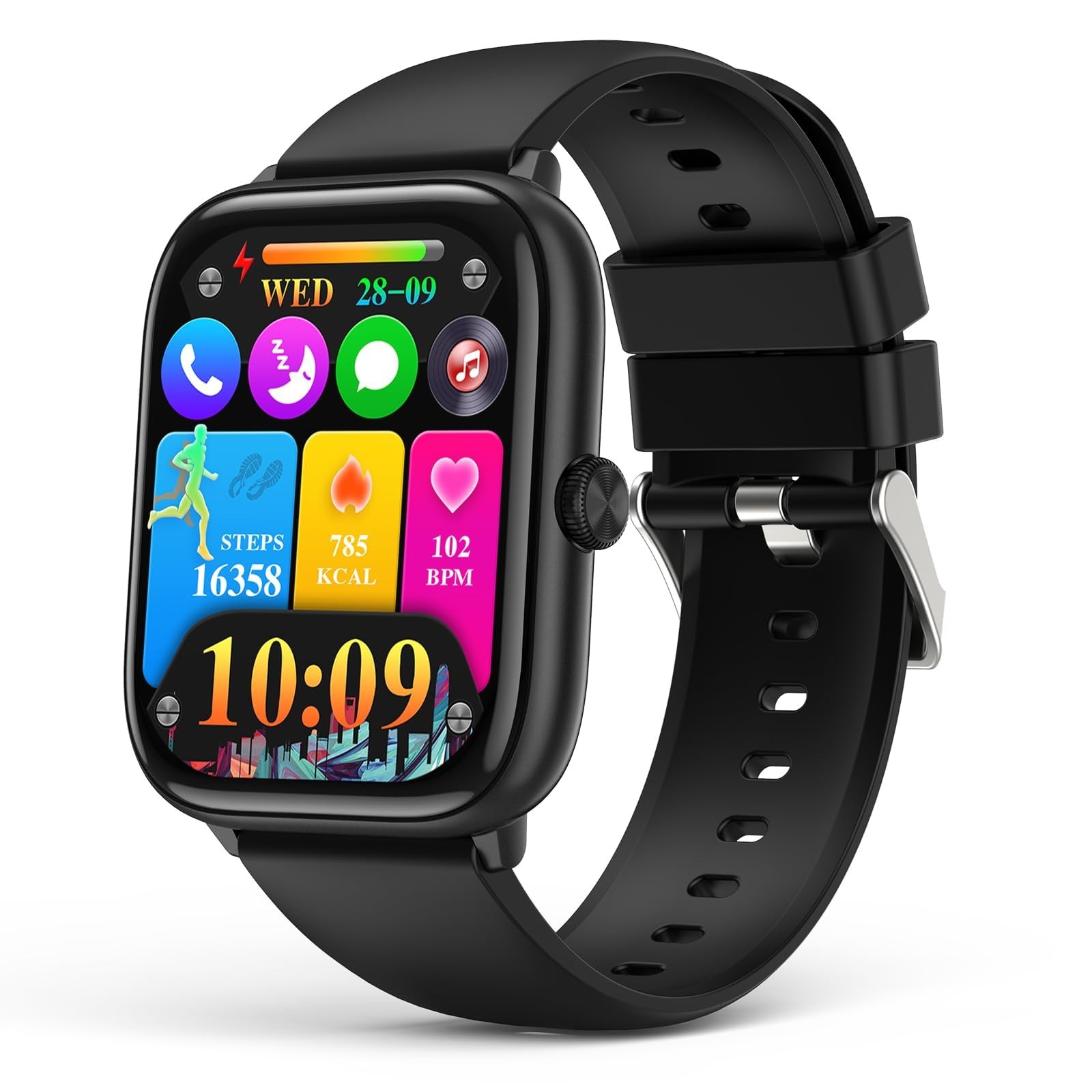EarlySincere Smart Watch 2.06in AMOLED Bluetooth IP68 T22 Black for iOS Android