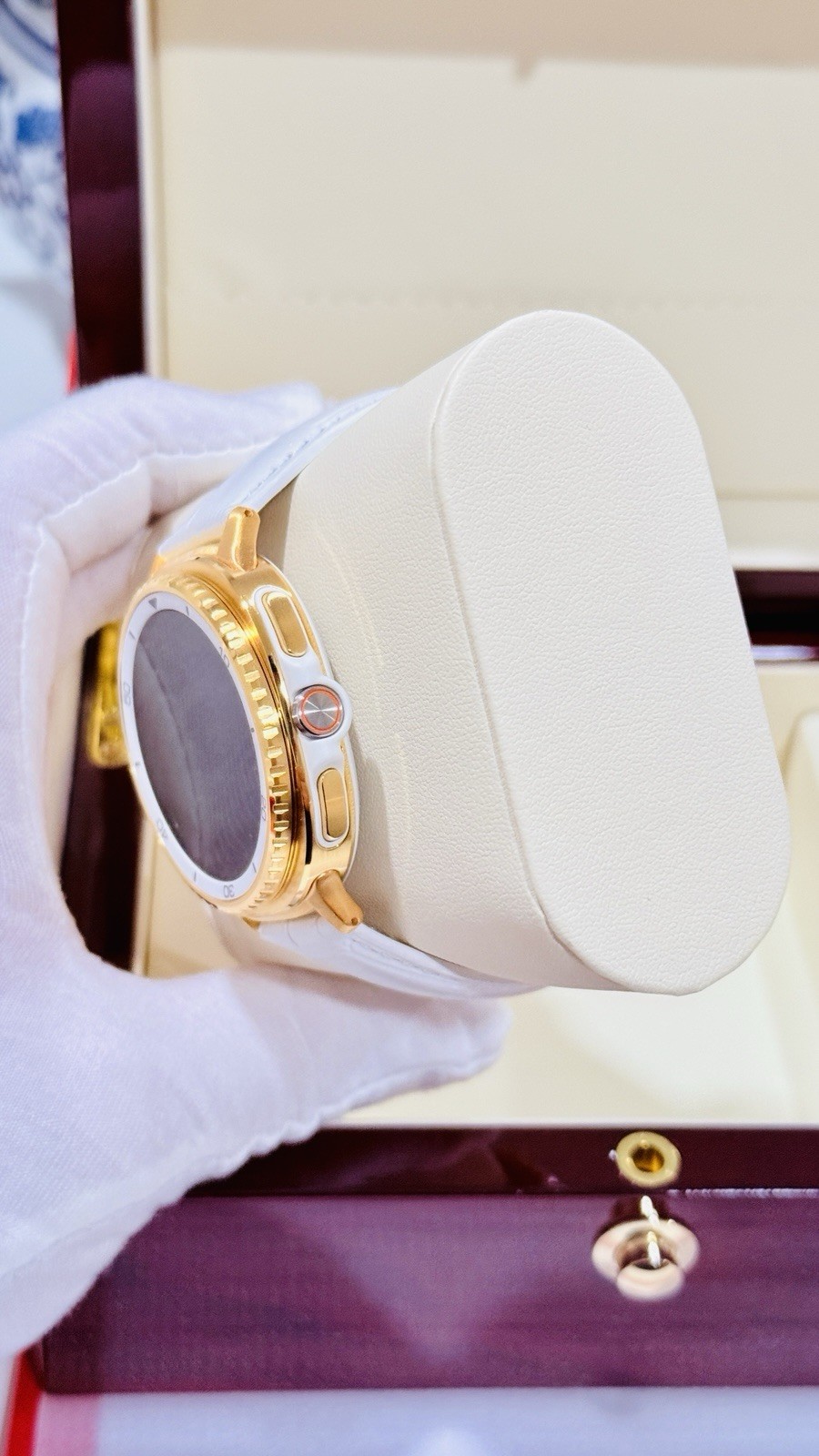 Custom 24k Gold 46mm Samsung Galaxy Watch8 Classic White | LTE Bluetooth GPS