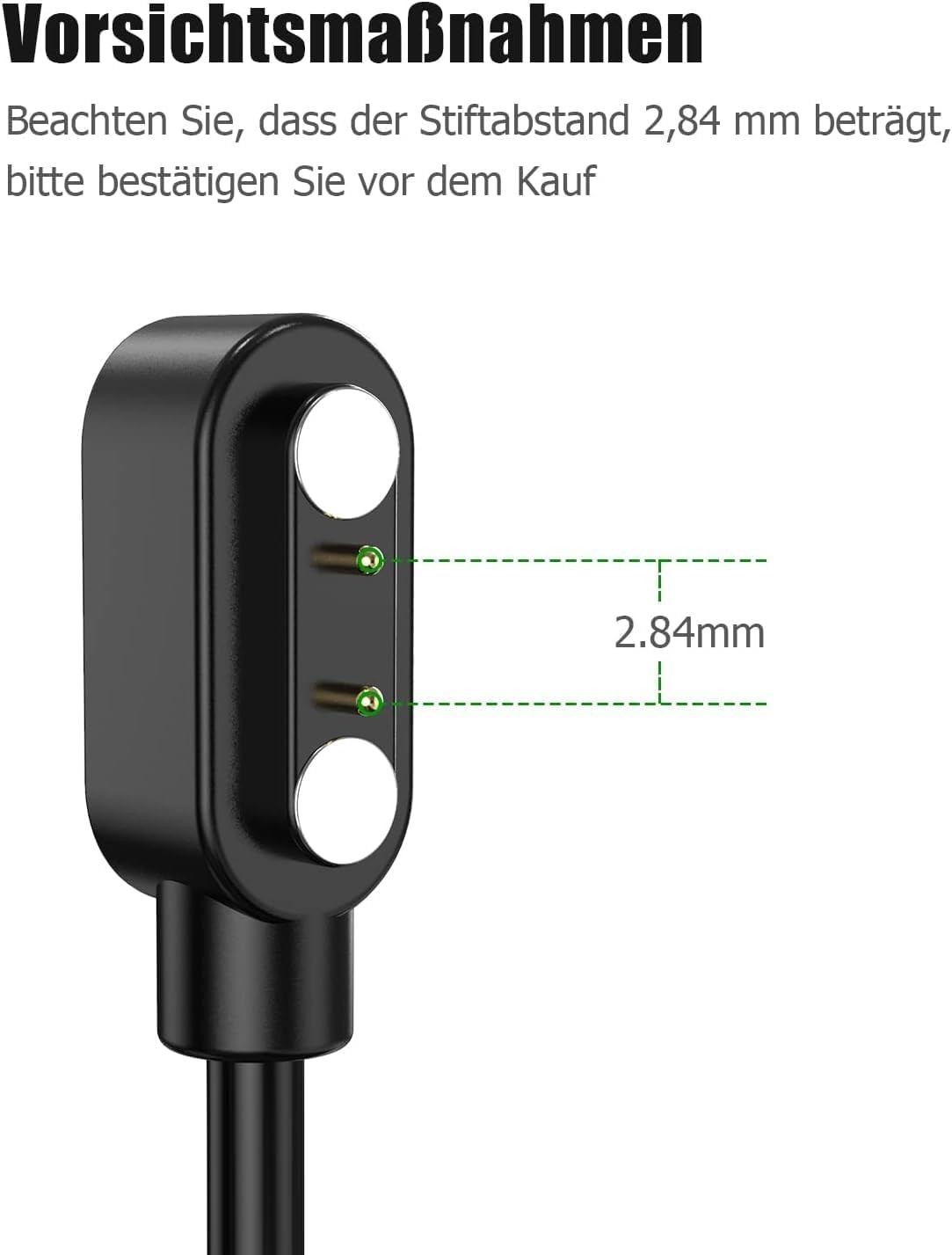 Replacement USB Charging Cable Cord for Smart Watches, 2-Pack 3.3ft, Black