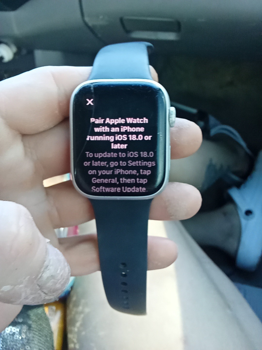 Apple Watch Series 8 45mm Silver Stainless Steel Case with White Sport Band, M/L