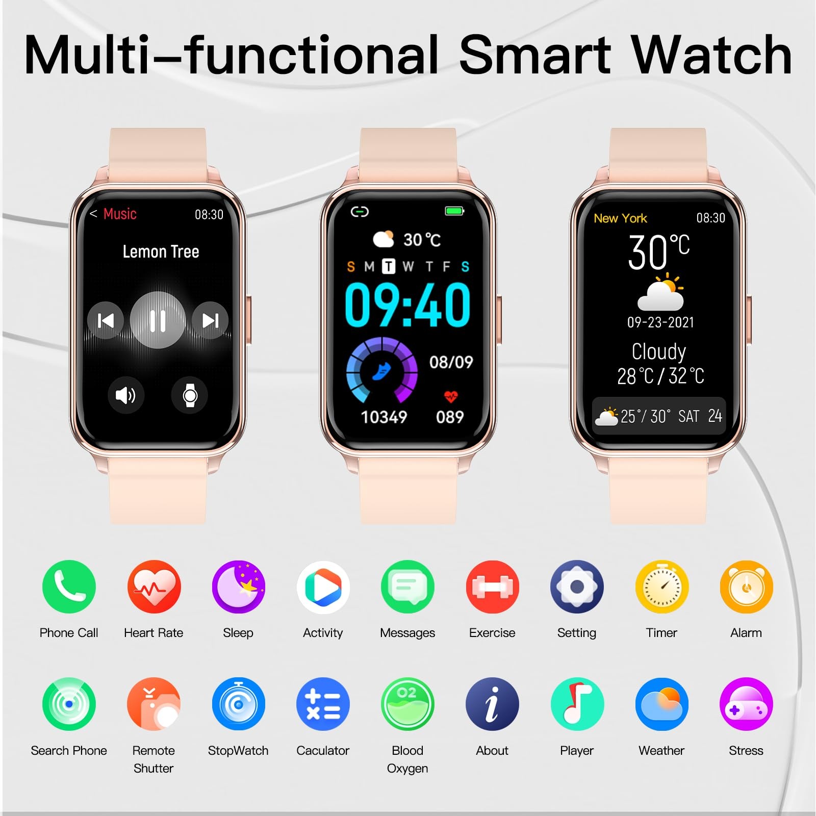Smart Watch Fitness Tracker Make/Answer Calls for Women Men with Heart Rate B…