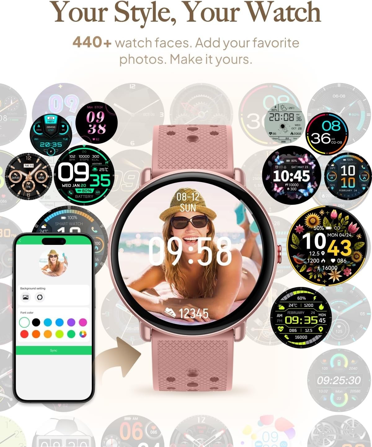 Smart Watch For Men/Women, Waterproof Smartwatch Bluetooth iPhone Samsung 2025