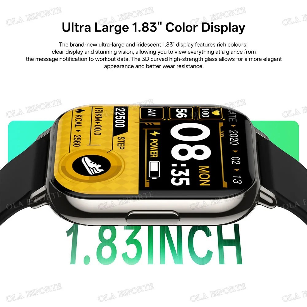 Smart Watch Touchscreen Fitness Watch w/Heart Rate,Blood Oxygen/Pressure Monitor