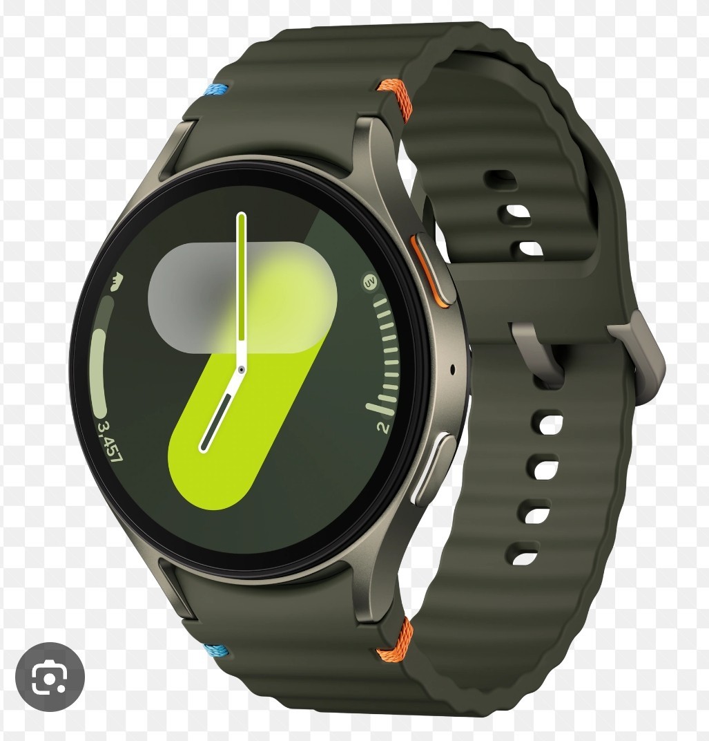 Samsung Galaxy Watch 7 Green Silicone Band Silver 44mm Touchscreen GPS Bluetooth