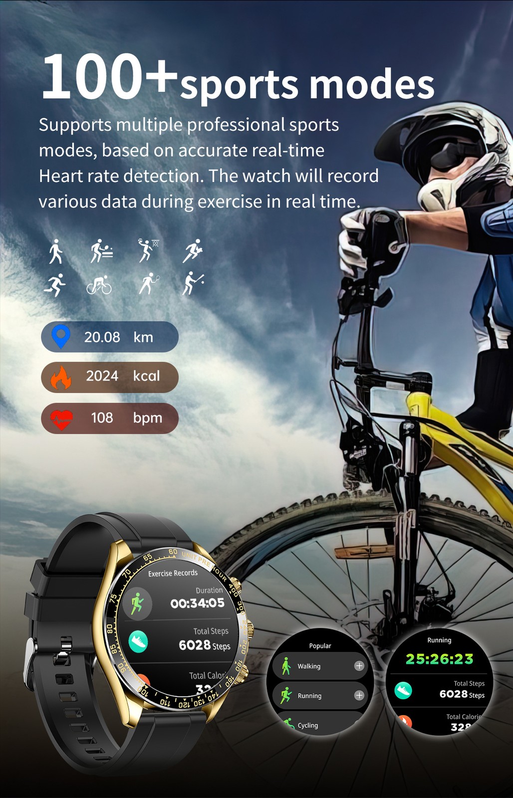 Men Smart Watch 1.43″ AMOLED Screen Bluetooth Call Stainless Steel Luxury Sport