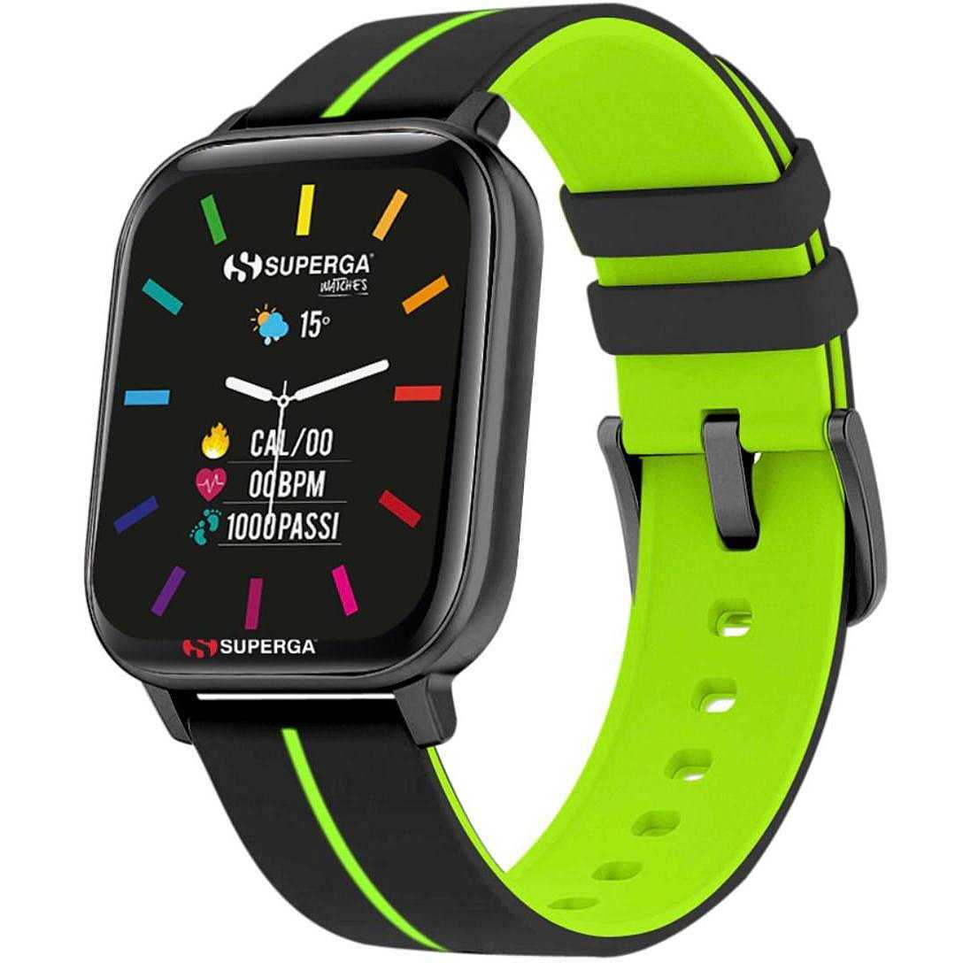 Smartwatch SUPERGA SW-STC004 Silicone Black Green TOUCHSCREEN NEW 2021