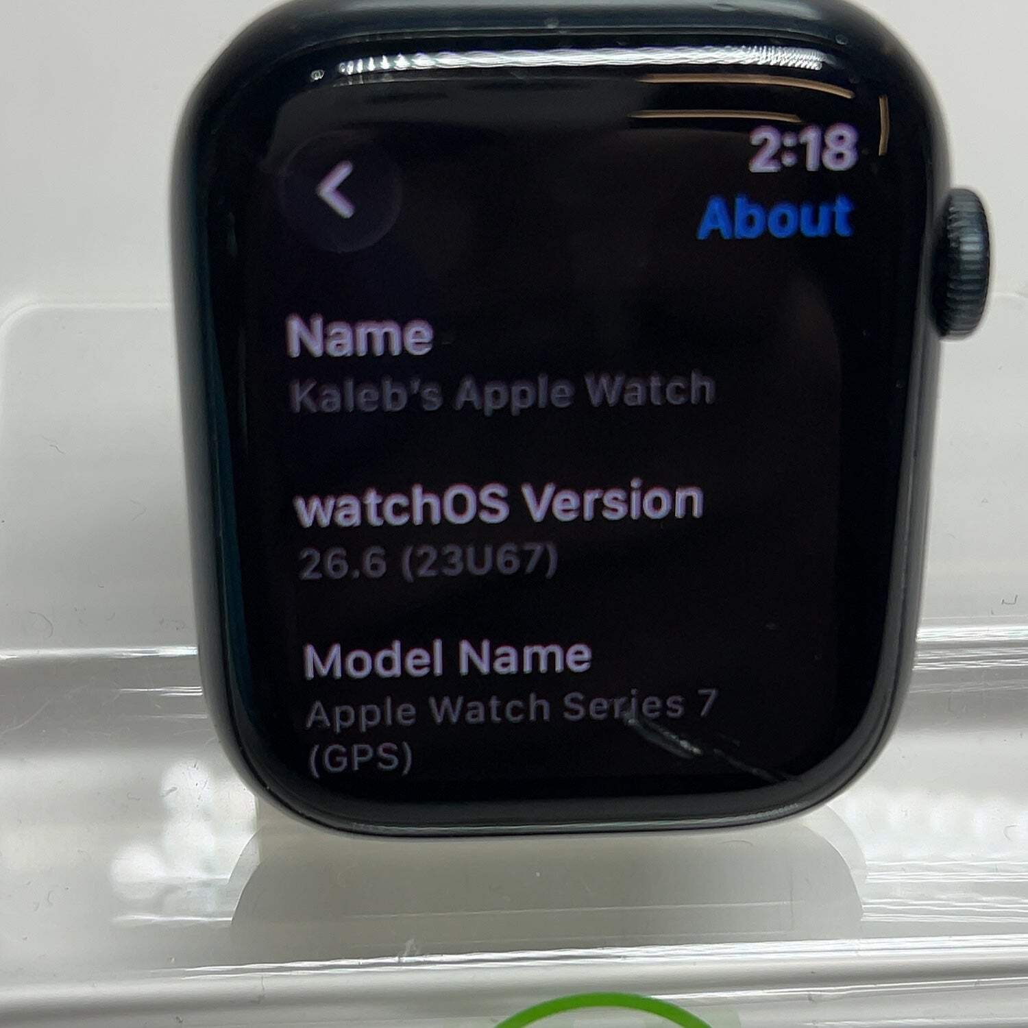 GPS Only Apple Watch Series 7 45MM Blue Aluminum A2474 Face Only