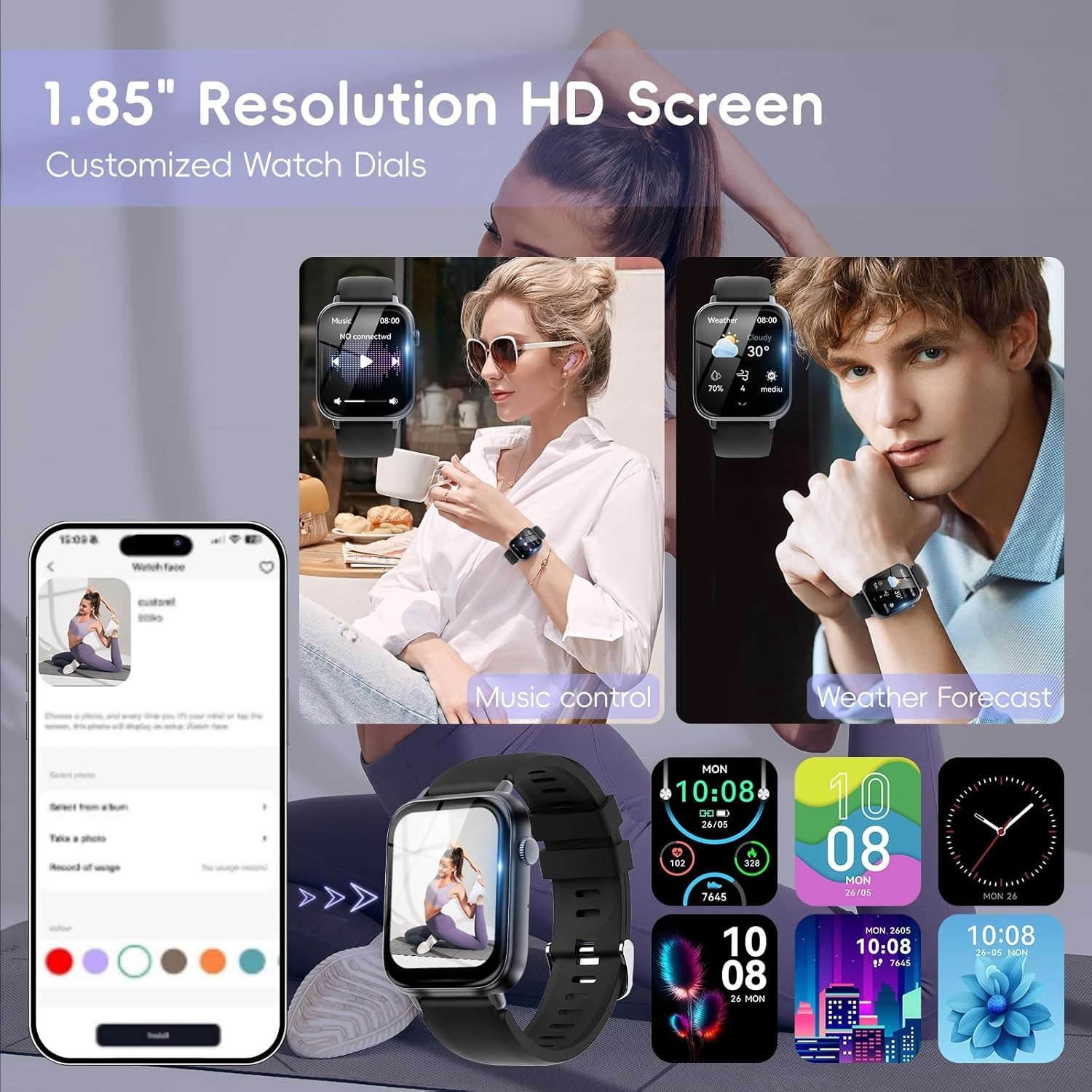 Reloj Inteligente de Mujer Hombre para Iphone Apple Samsung Android y Bluetooth