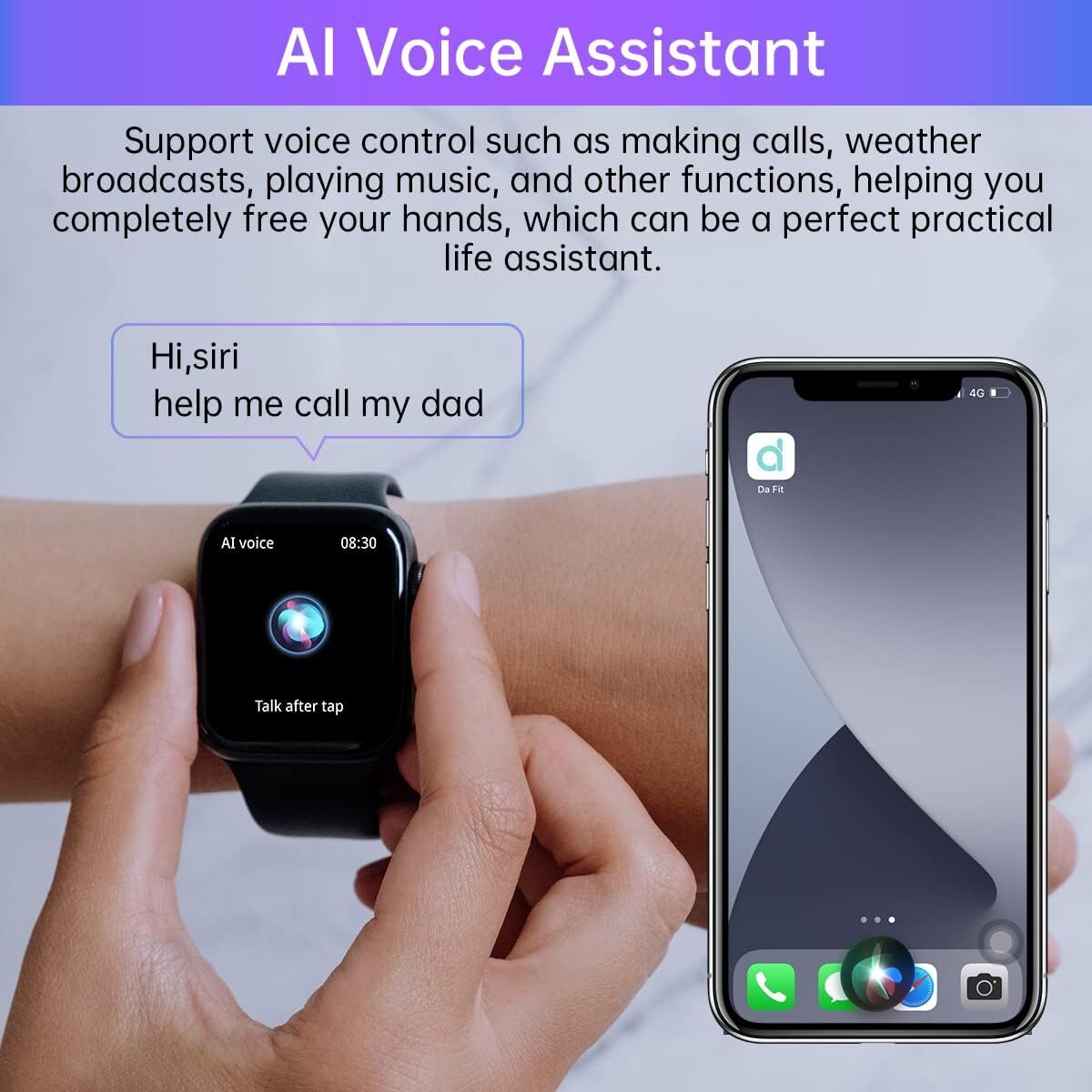 1.9″ Touch Screen Smart Watch with Heart Rate, Blood Oxygen Monitor,