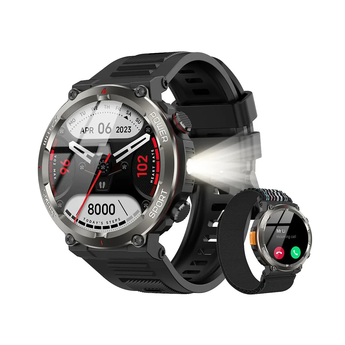 Smart Watch Military Tactical Men Sport Heart Rate Fitness Tracker Wristwatch US