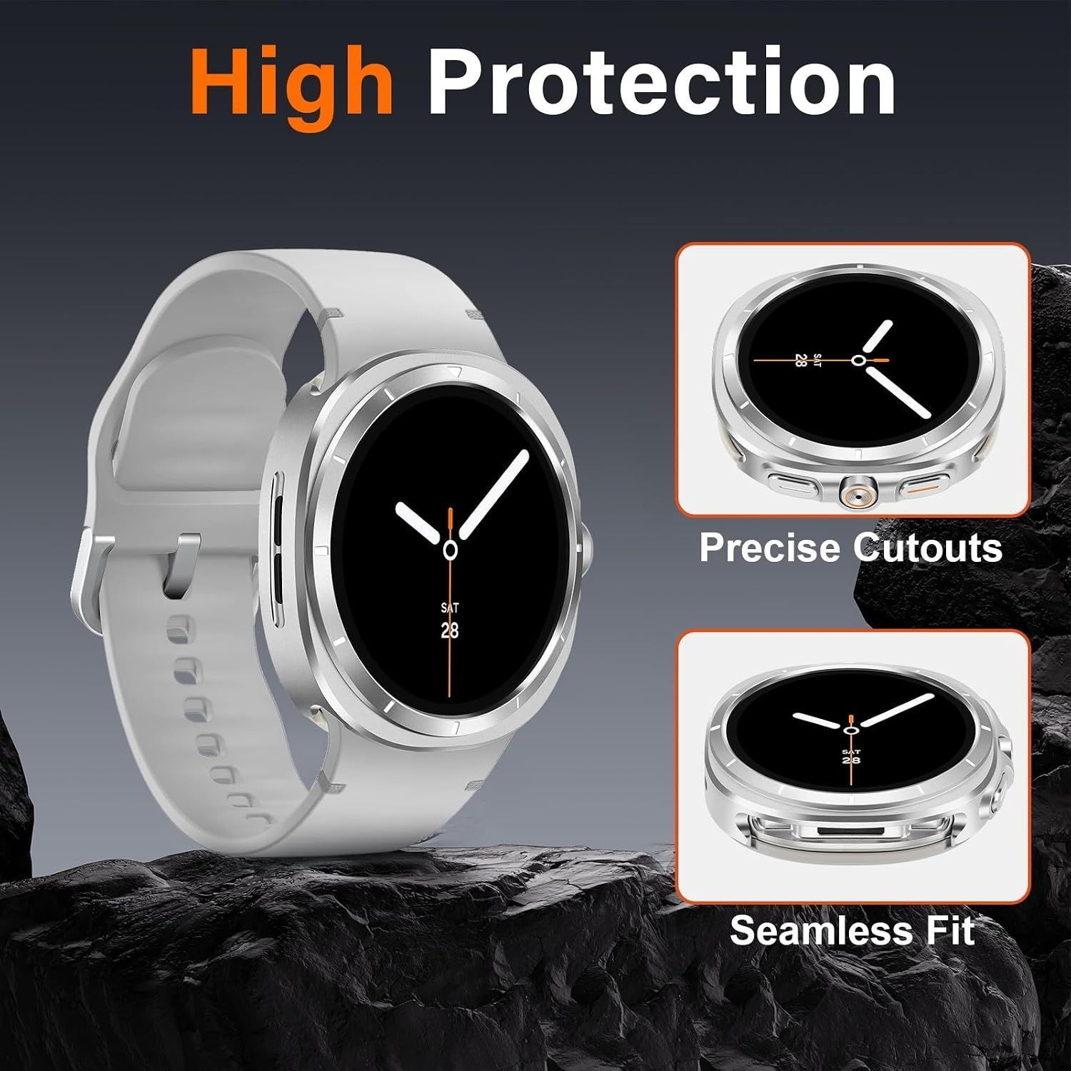 Metal Bumper Case for Galaxy Watch 40mm, Ultra Thin Protective Cover