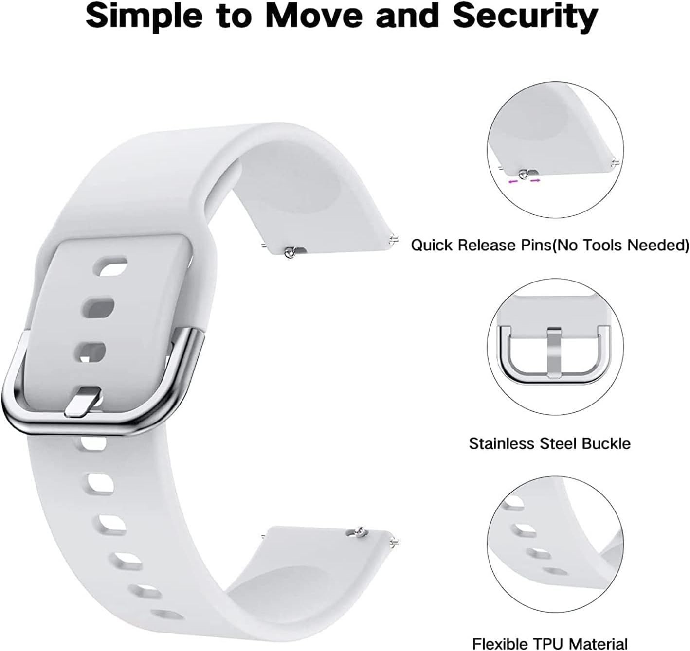 Colourful Silicone Strap Compatible with G39 Smart Watch, Quick Release