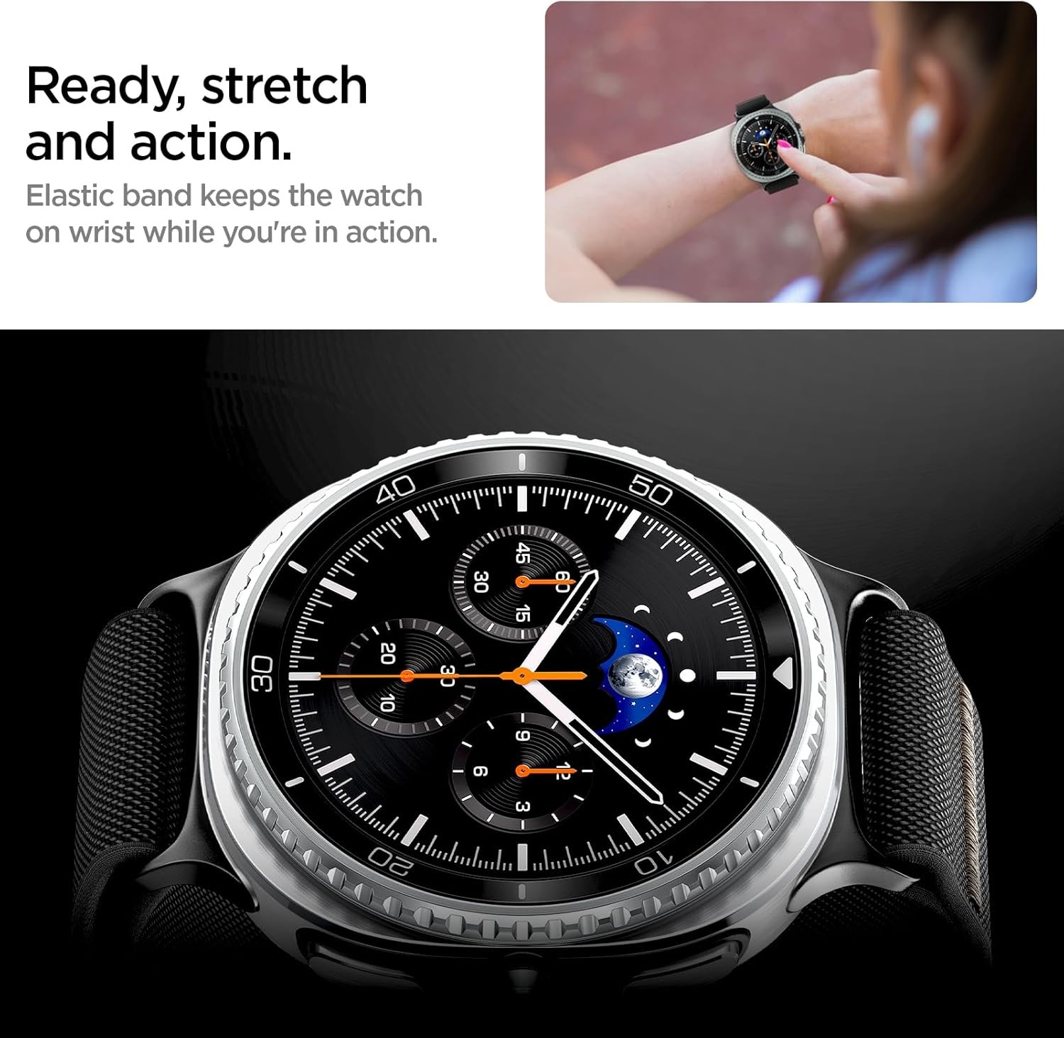 Nylon Strap Compatible with Samsung Galaxy Watch 9/8 44/40mm, 8 Classic 46mm