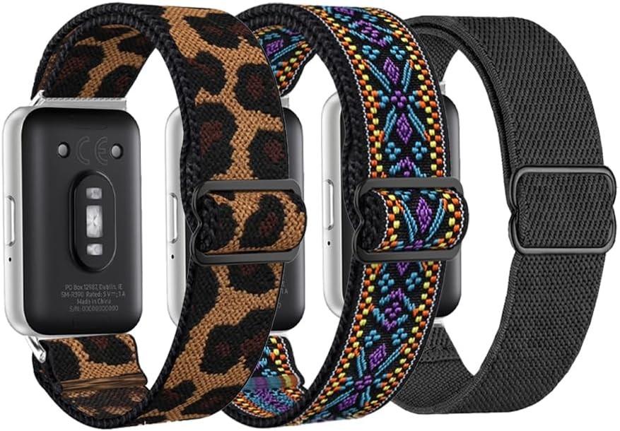 Nylon Strap Compatible with Samsung Galaxy Fit 3 SM-R390 Stretchy Adjustable