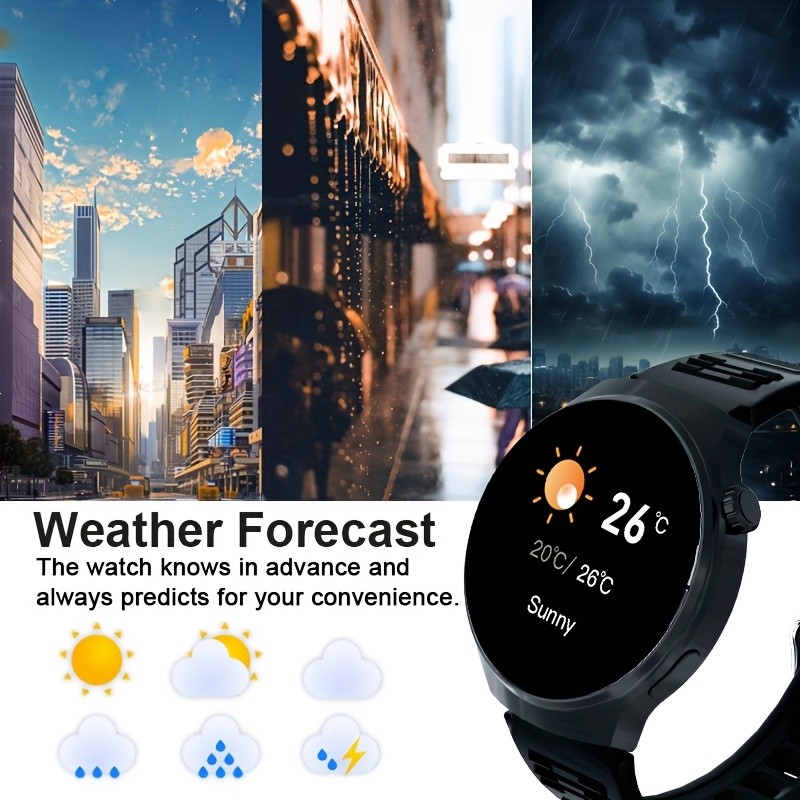 2.01in Round Smart Watch Bluetooth Call Fitness Tracker Android iPhone Men Women