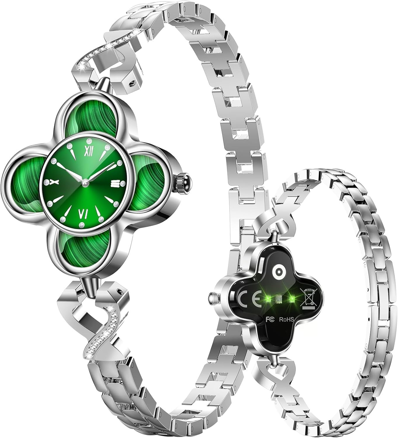 Energy Port Smart Bracelet with heart rate monitorGreen Lucky Clover Smart Brace