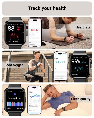 Smart Watch for Android & iPhone, 1.8″ Touch Screen, Fitness Tracker, Waterproof