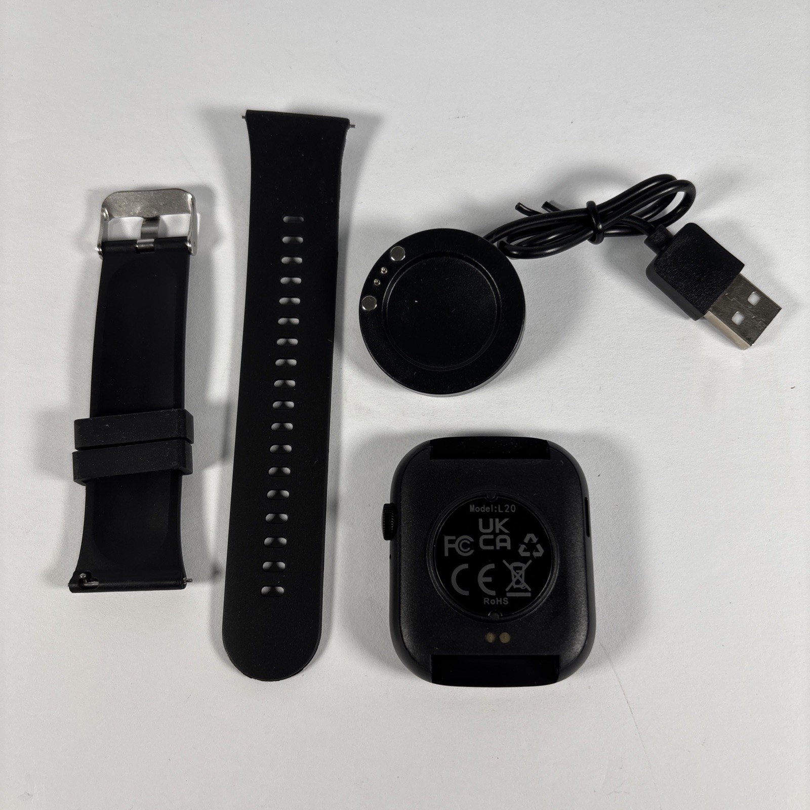 Smart Watch Black Silicone Band Touchscreen