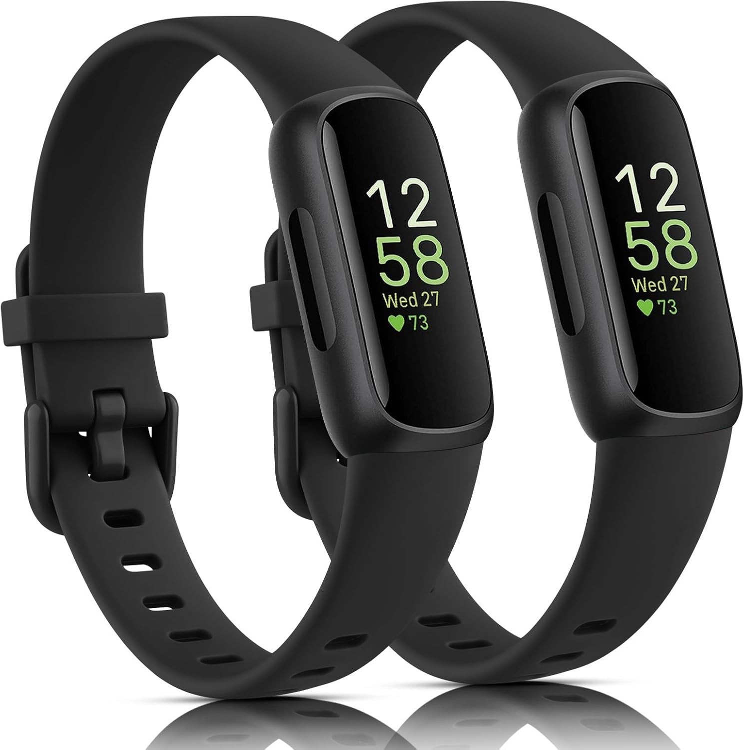 2 Pack Silicone Strap Compatible with Fitbit Inspire 3
