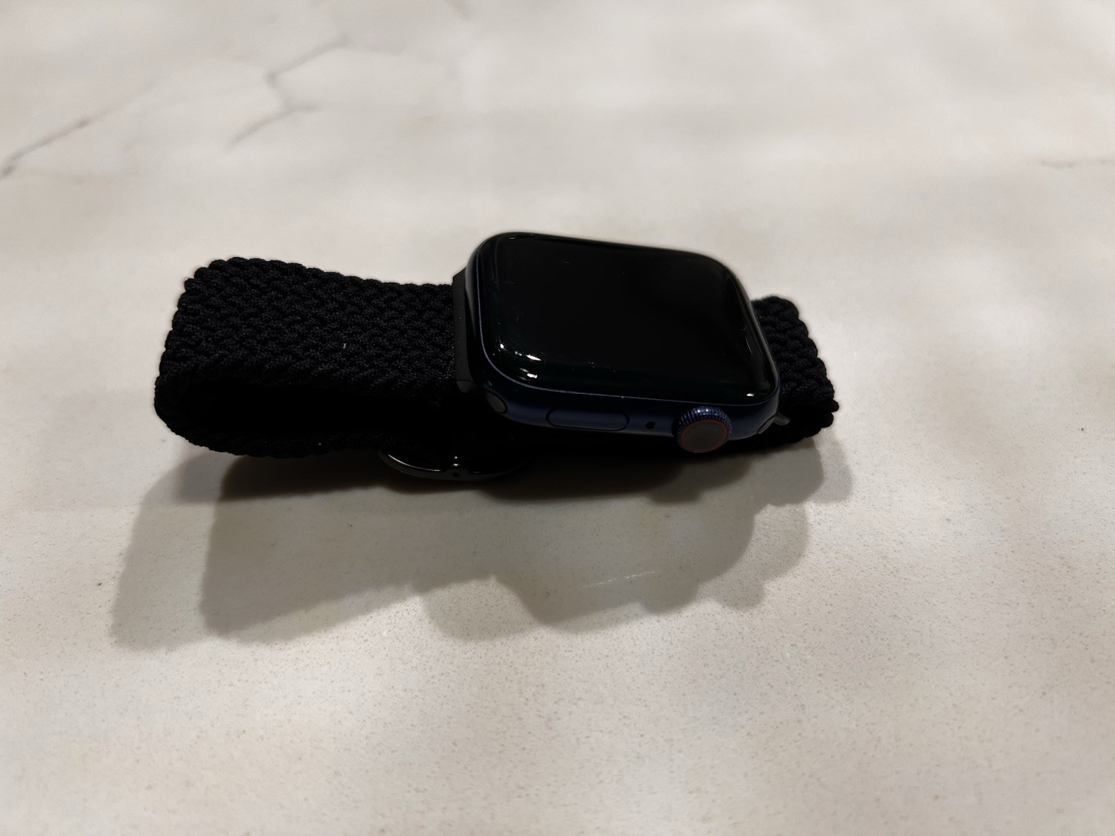 Apple Watch Series 6 – 44mm, Cellular Blue Aluminum Case w/ Black Fabric Loop