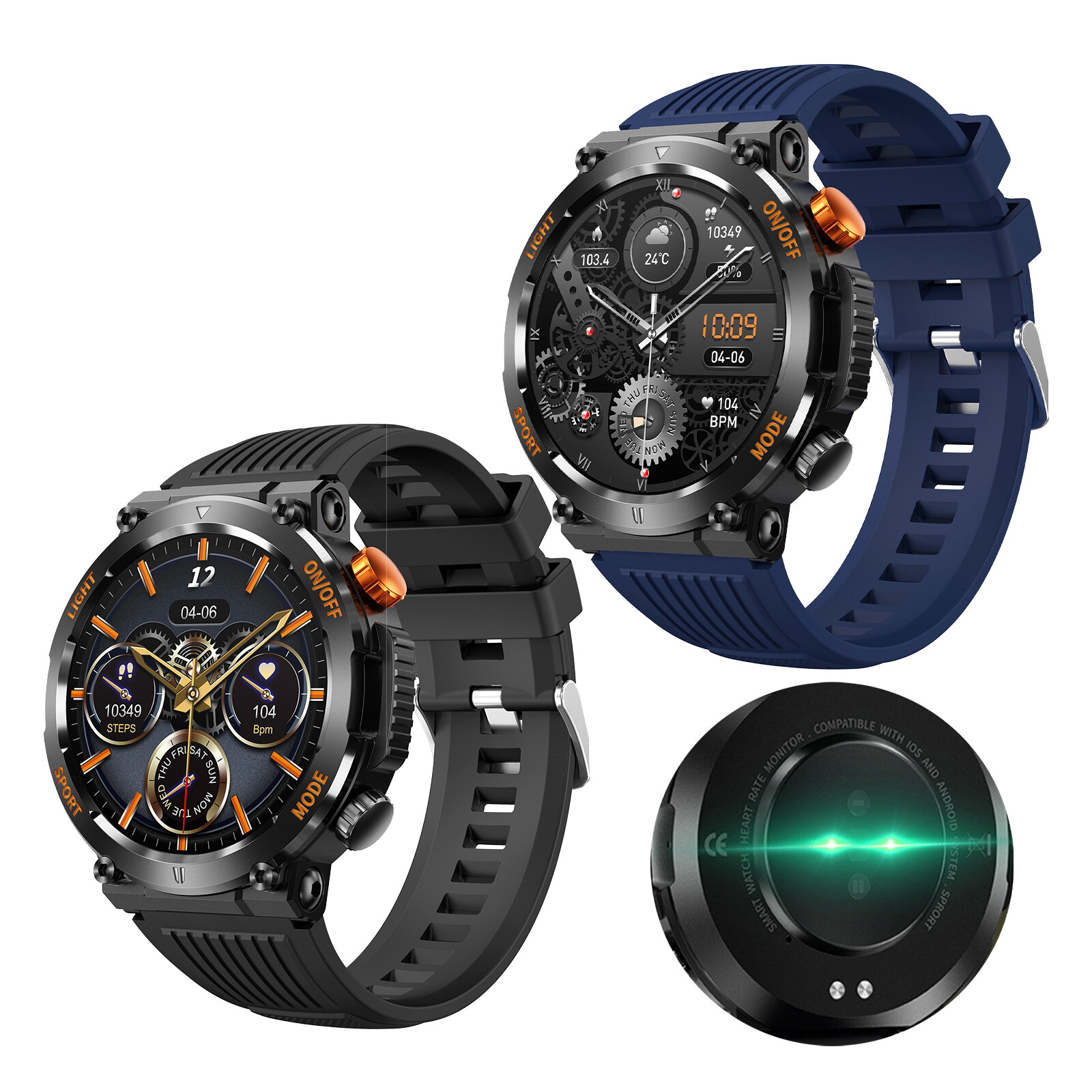 HT17 Smart Watch Fitness Tracker Full Screen Touch Heart Rate Sleep Monitor 2024