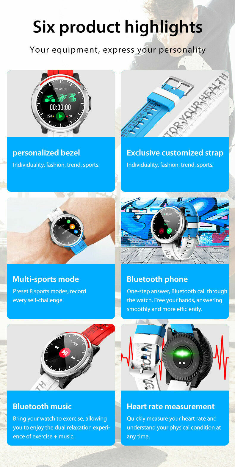 Digital Waterproof Smartwatch Phone Call Fitness Heart Rate